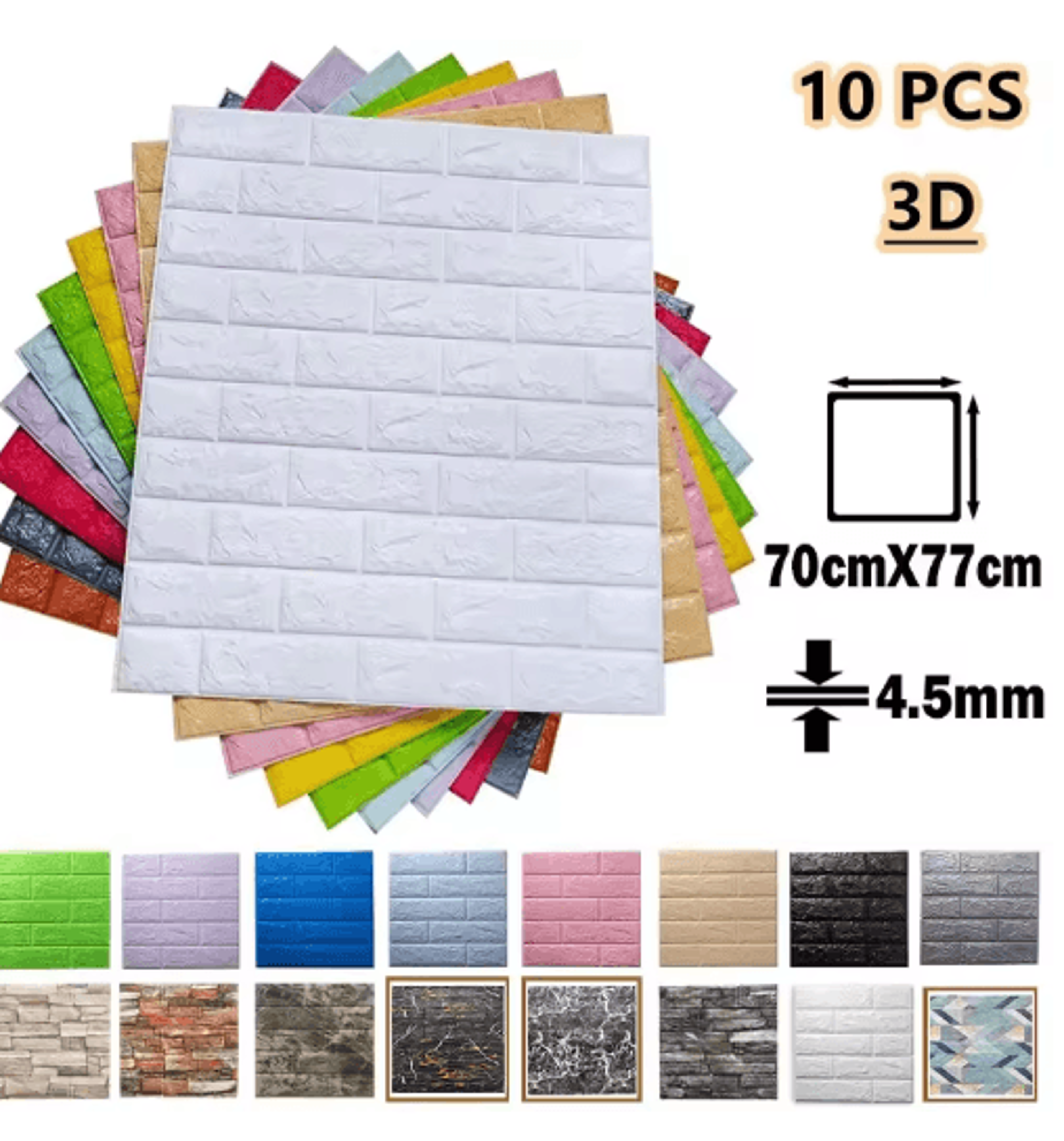 3d self adhesive brick wall stickers 10pcs foam diy decor panels