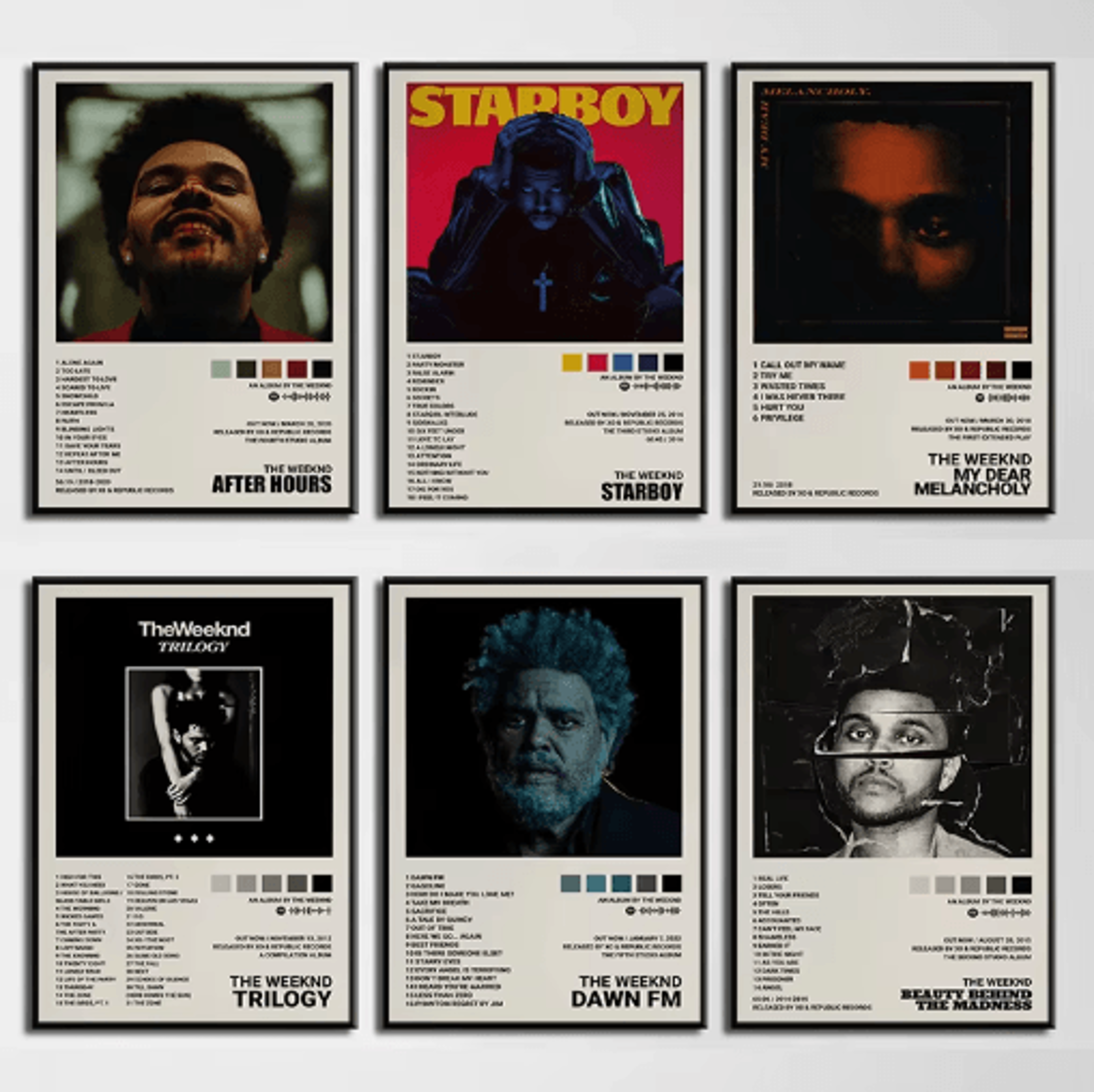 the weeknd music album poster canvas hip hop wall art for modern home decor