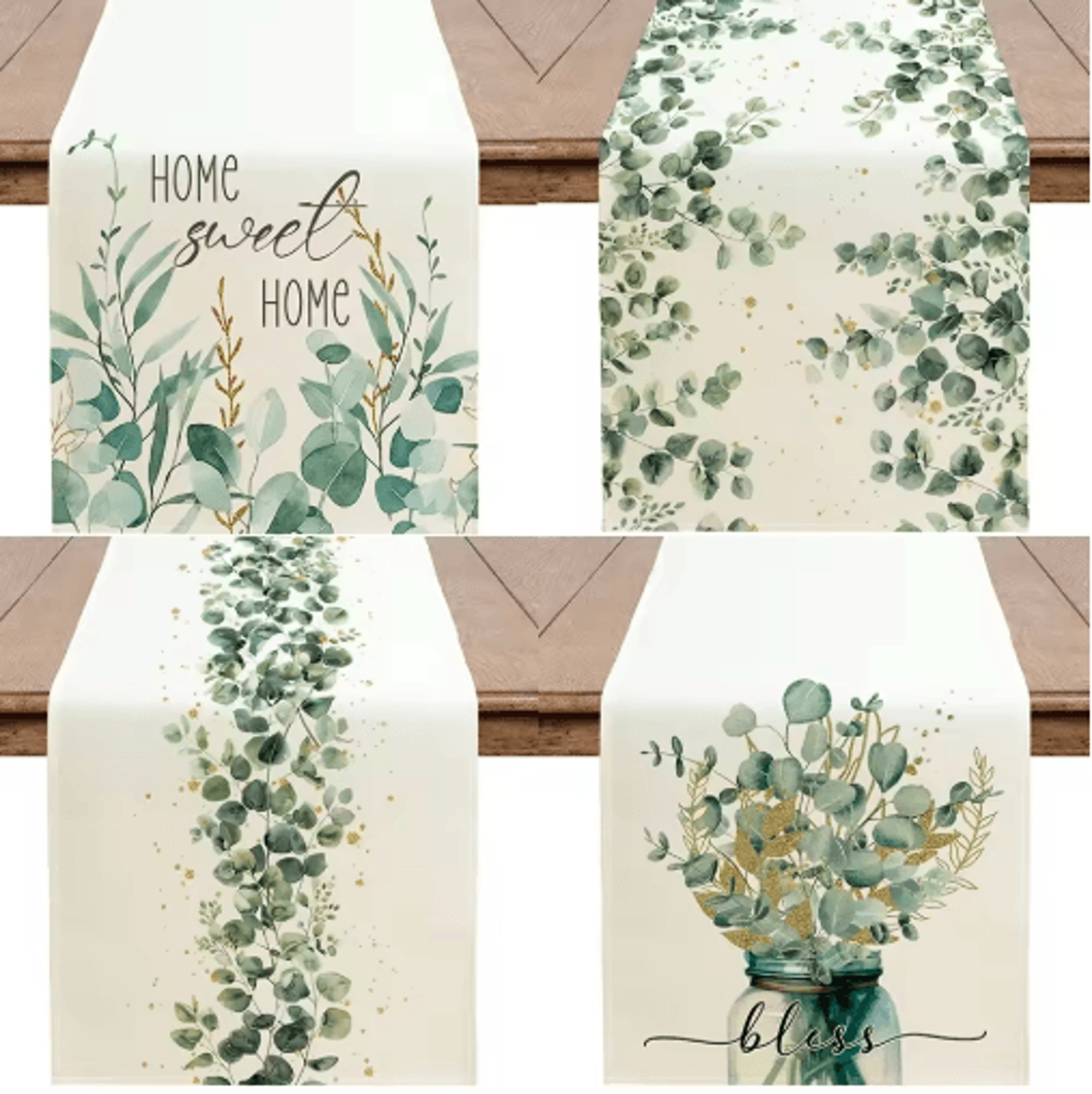eucalyptus leaf table runner – fresh botanical green table decor for spring & farmhouse styling