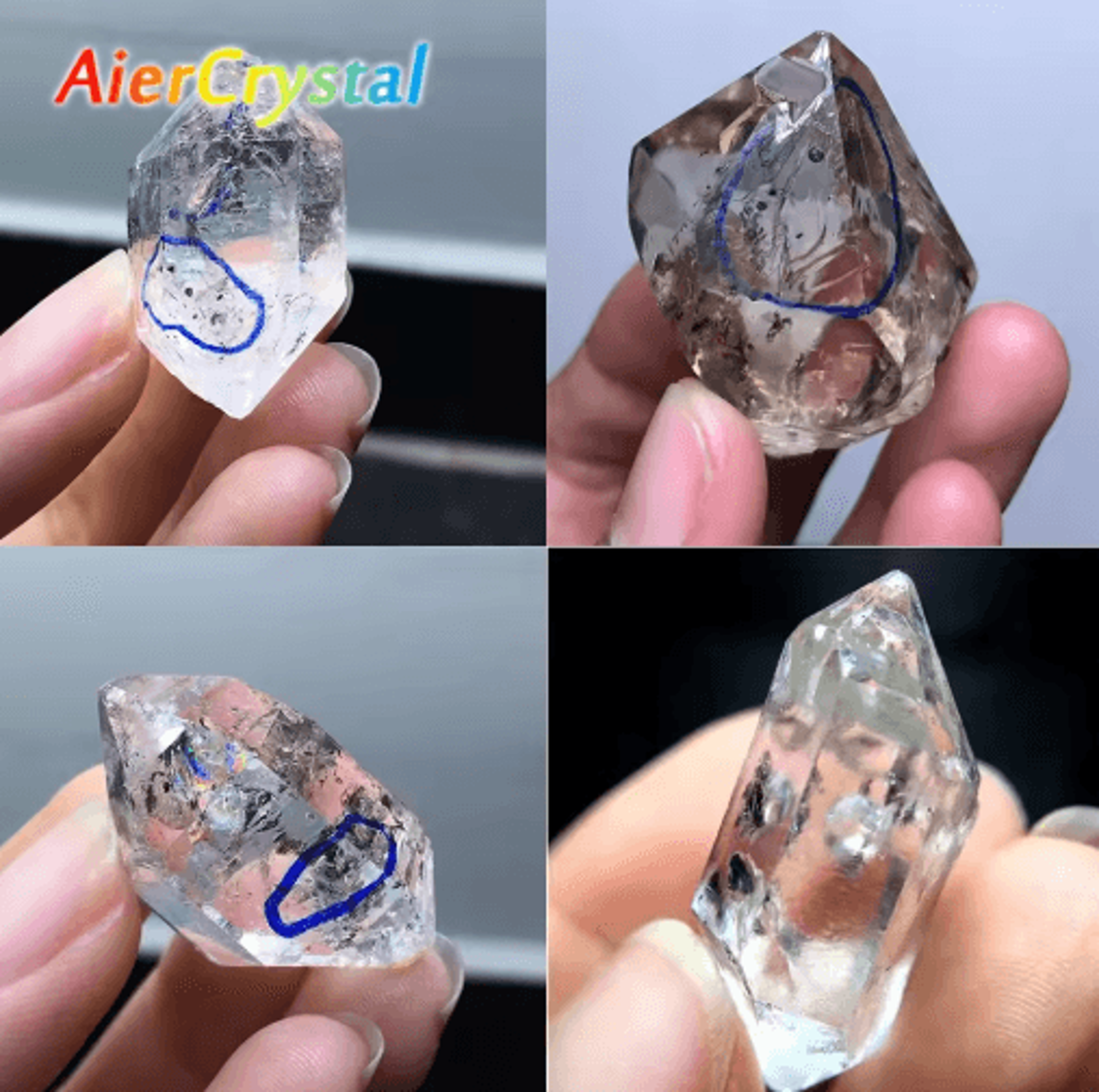 natural herkimer diamond crystal – raw black energy stone for reiki & home decor