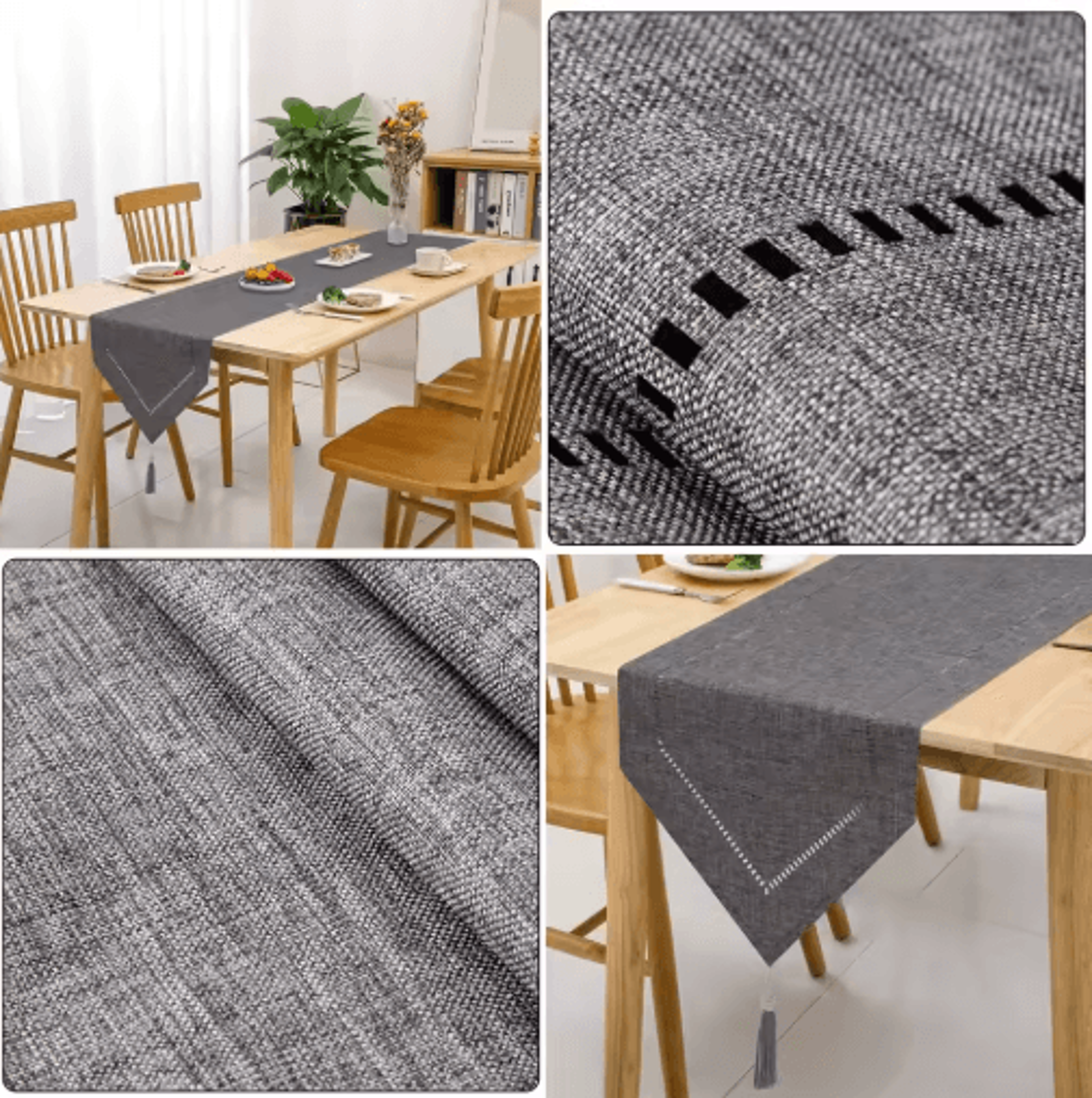 modern solid linen table runner – minimalist linen table runner for dining & coffee tables