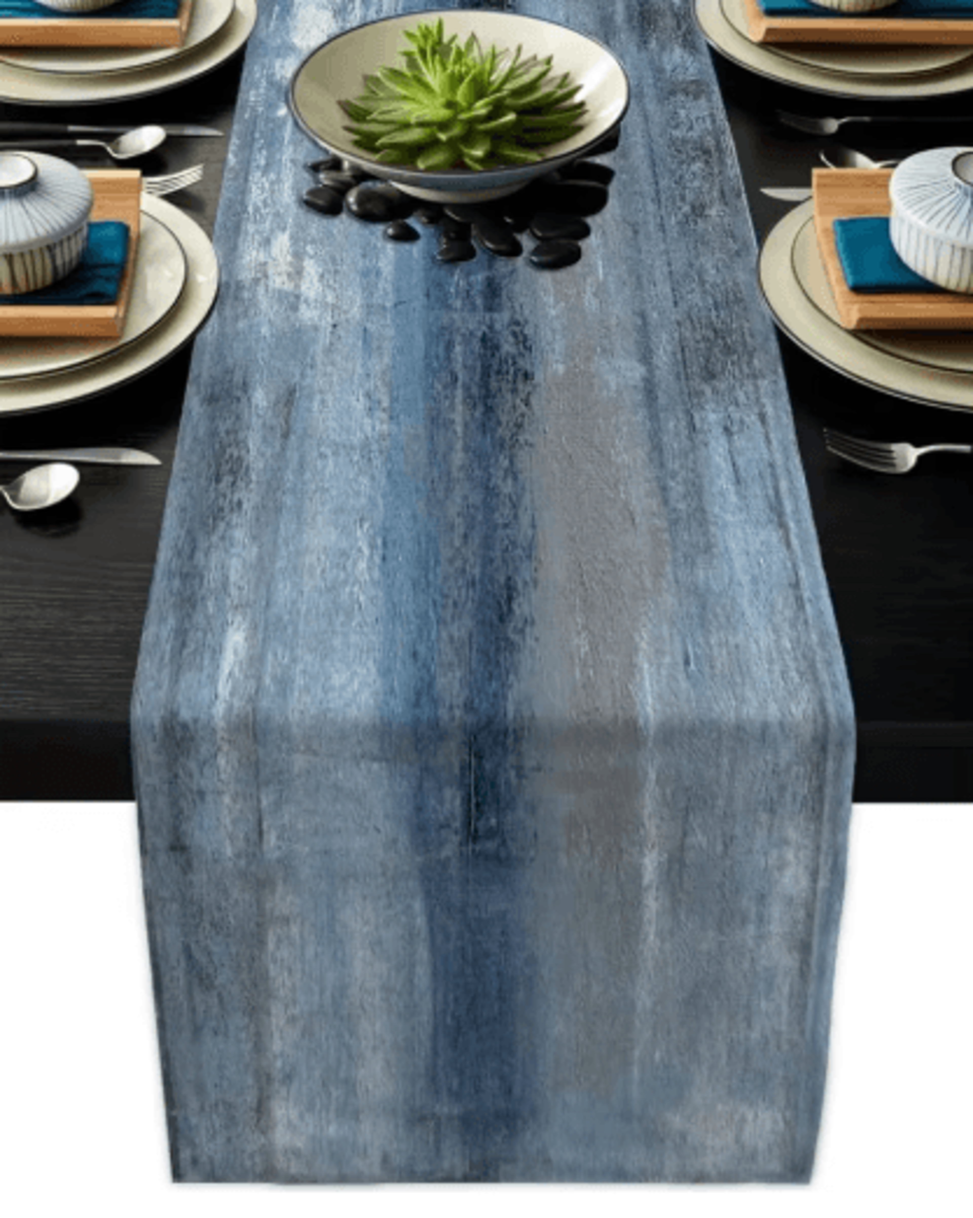 vikama linen table runner farmhouse retro tie dye rustic dining decor