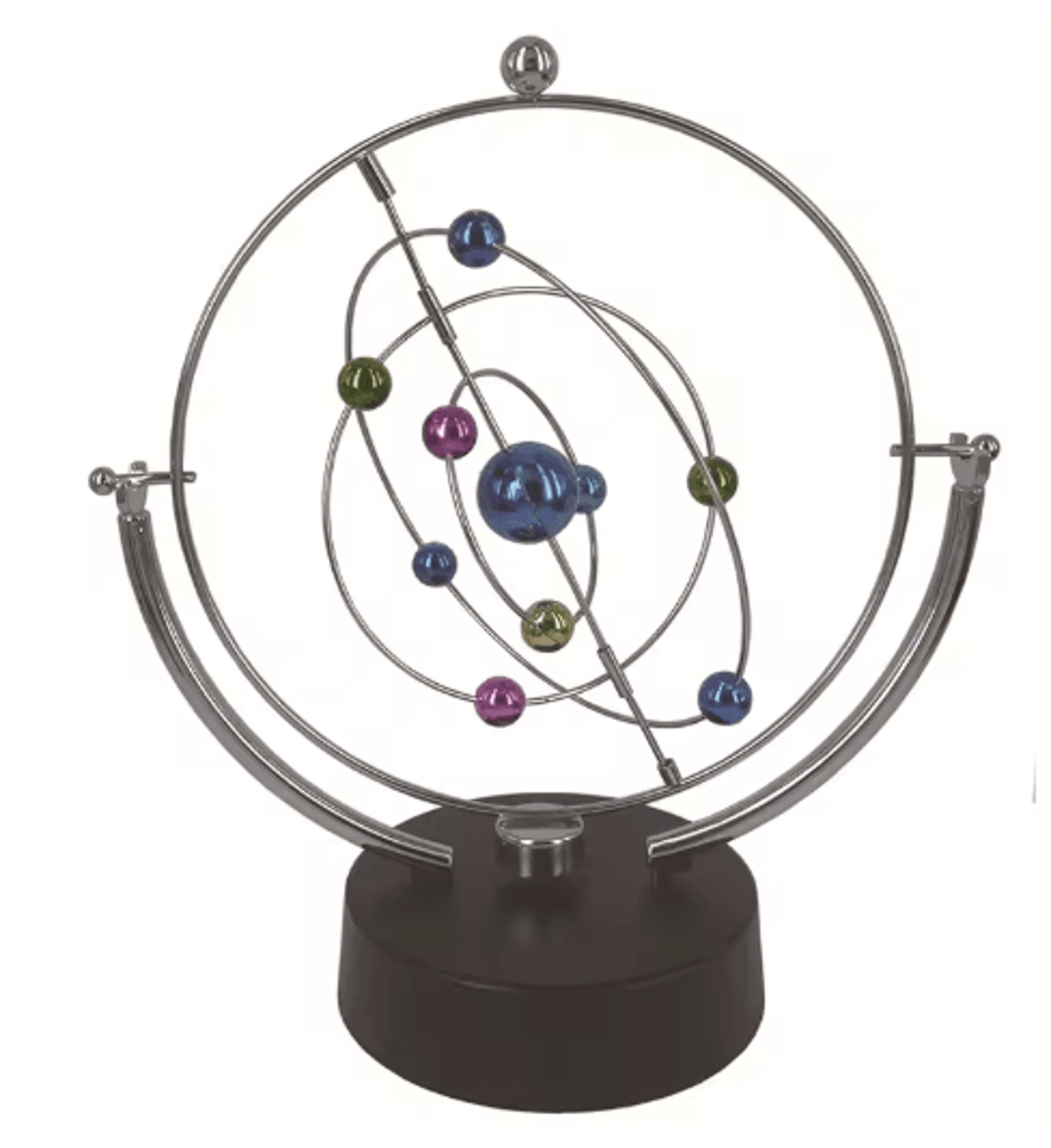 celestial perpetual motion desk toy kinetic orbital globe sculpture