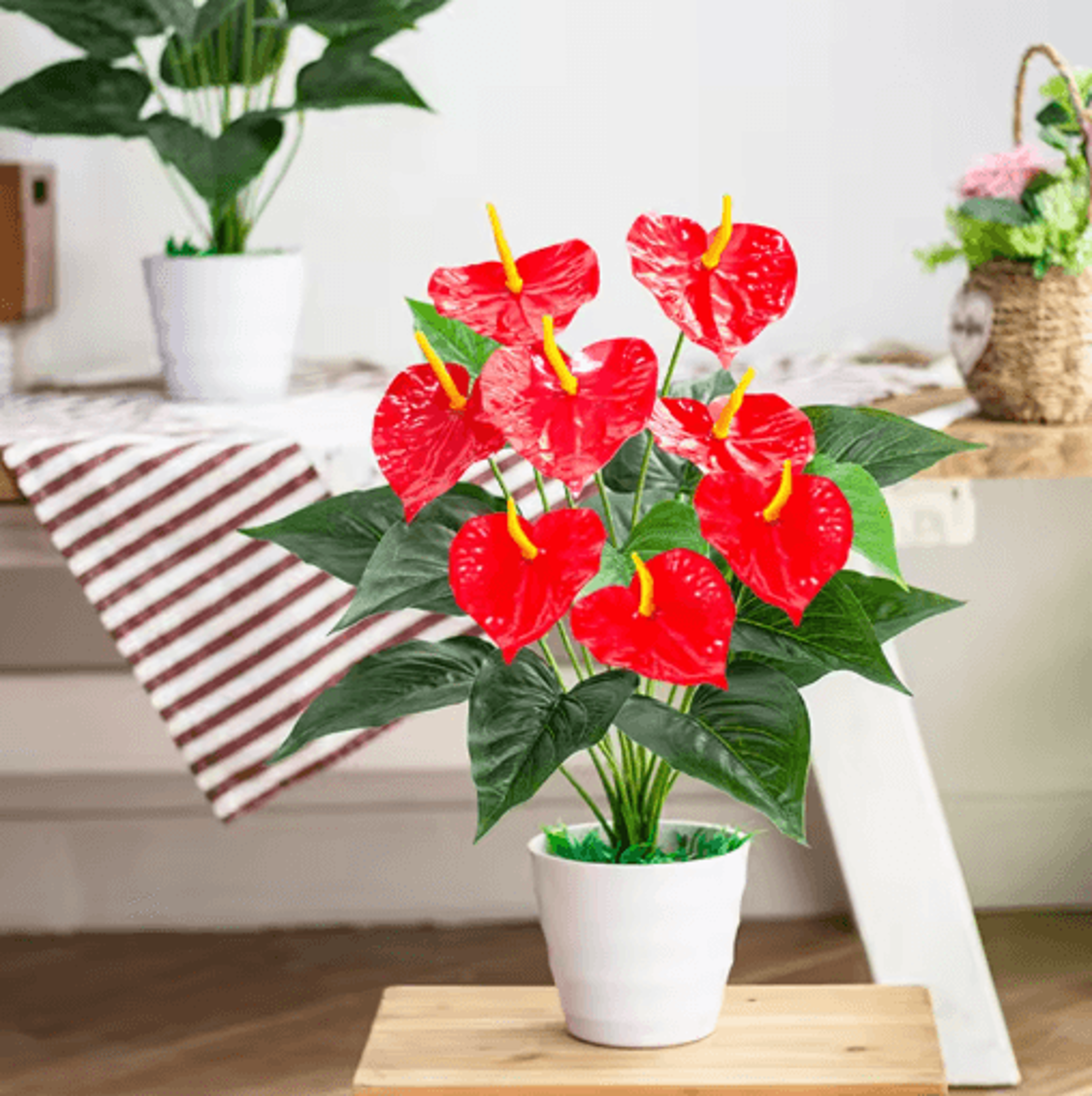 53cm artificial monstera leaves large tropical palm fronds decor
