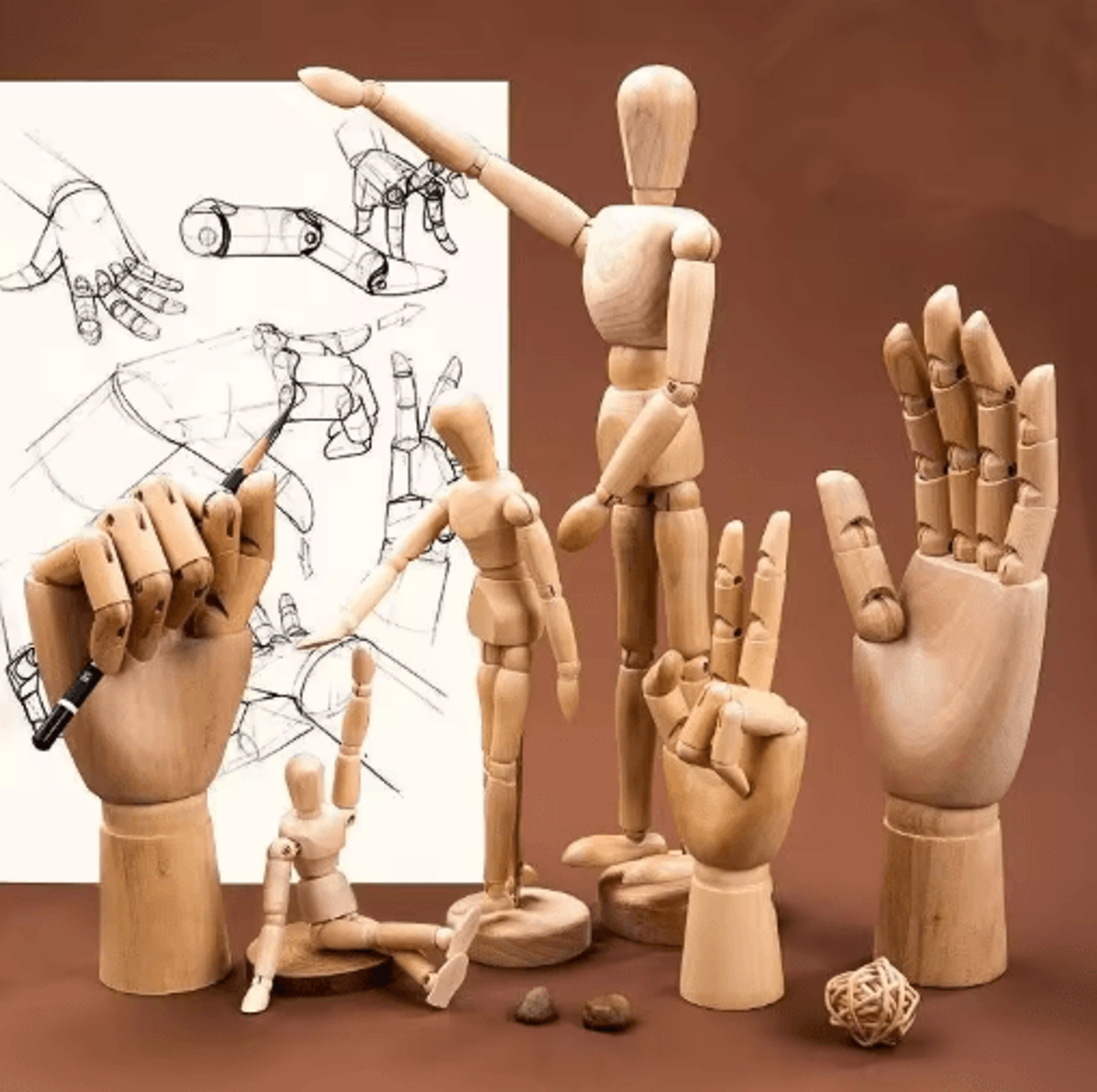 poseable wooden artist mannequin adjustable drawing reference figure