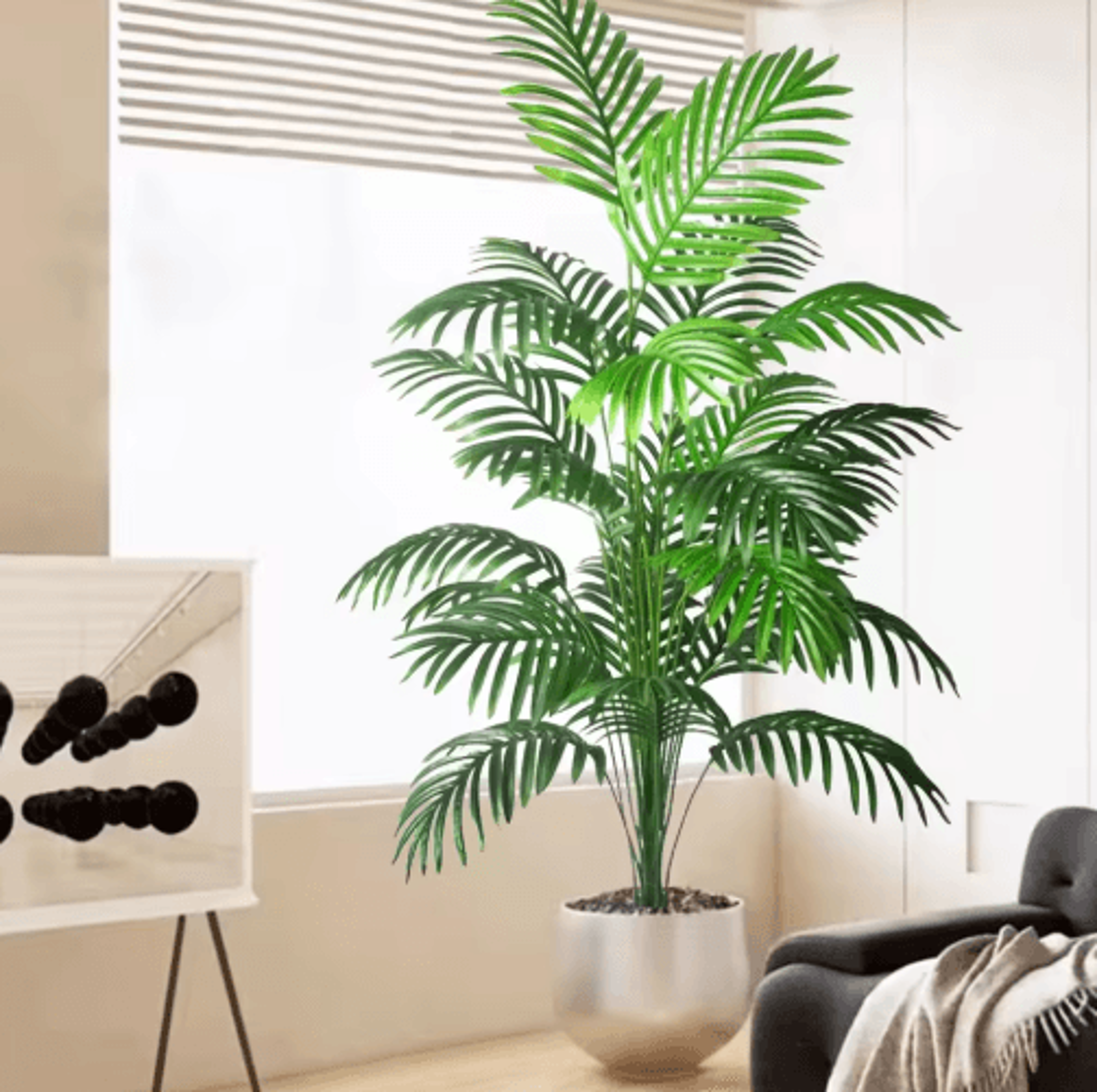 large artificial palm tree – tropical fake plant for home & garden decor
