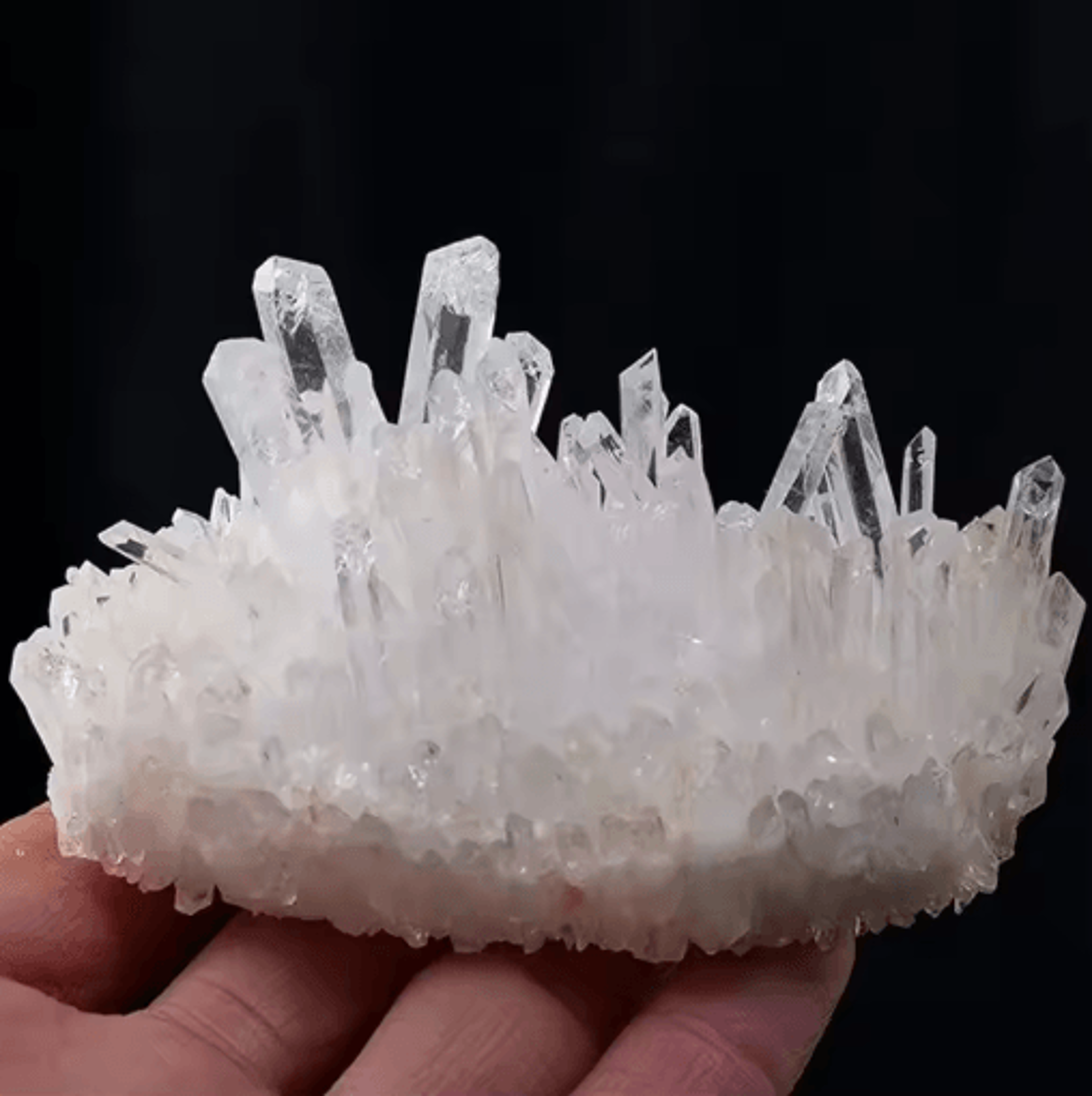 pureaura white crystal cluster natural quartz healing stone & home decor accent