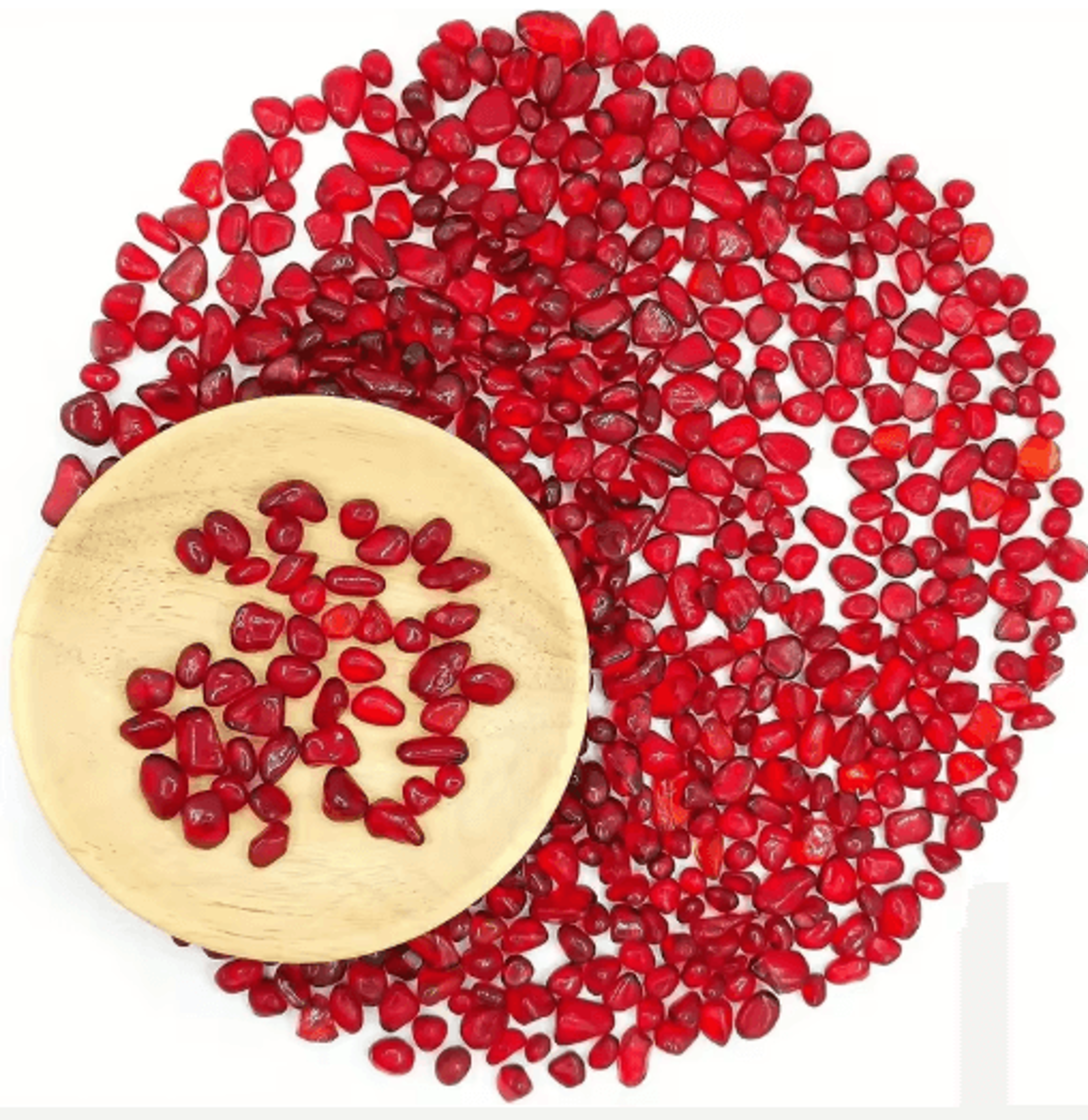 red glass gravel decorative chips vibrant vase filler & aquarium accent stones