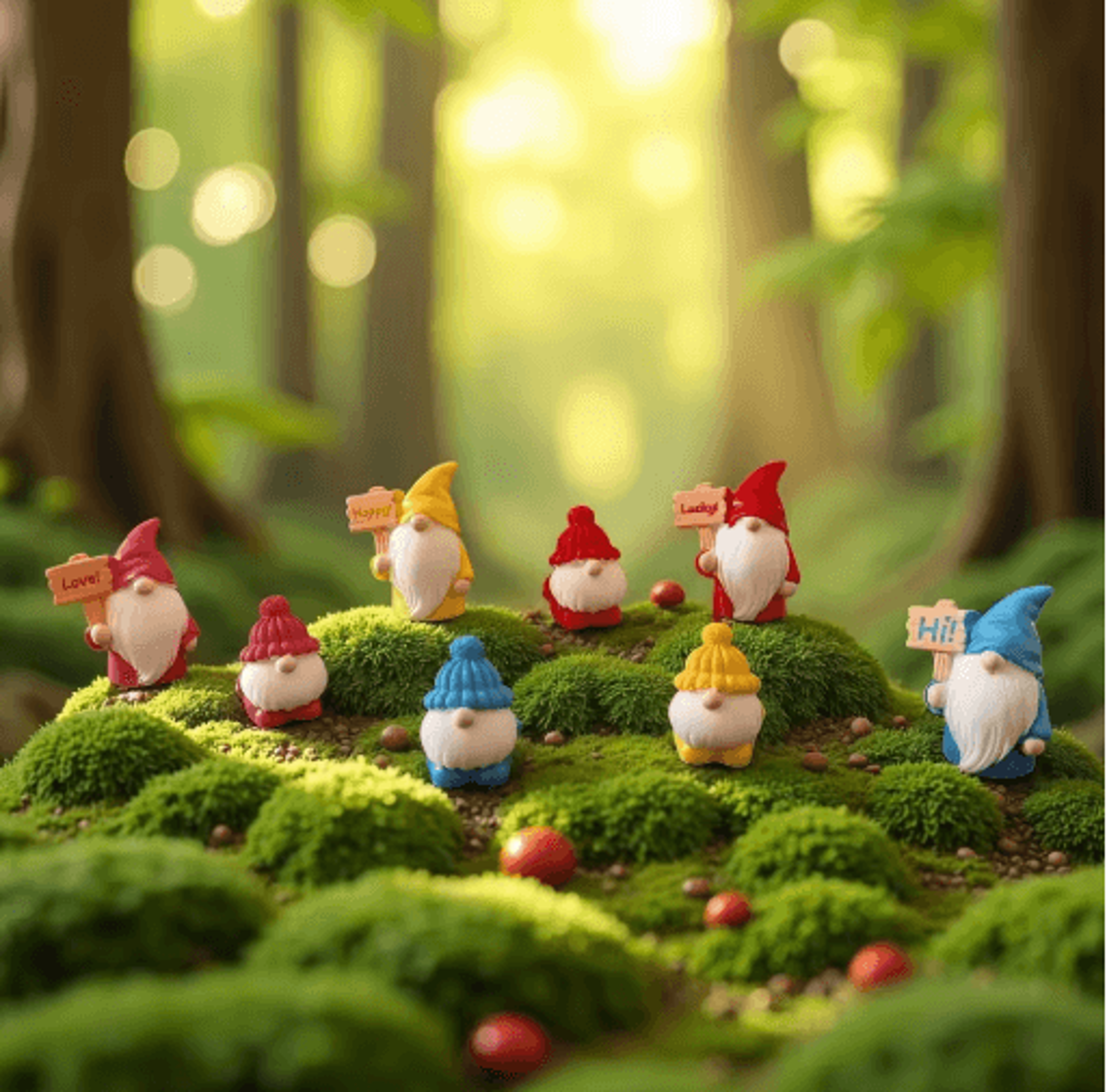 8pcs mini garden gnome blind bag set cute dwarf doll micro landscape ornaments for diy decor