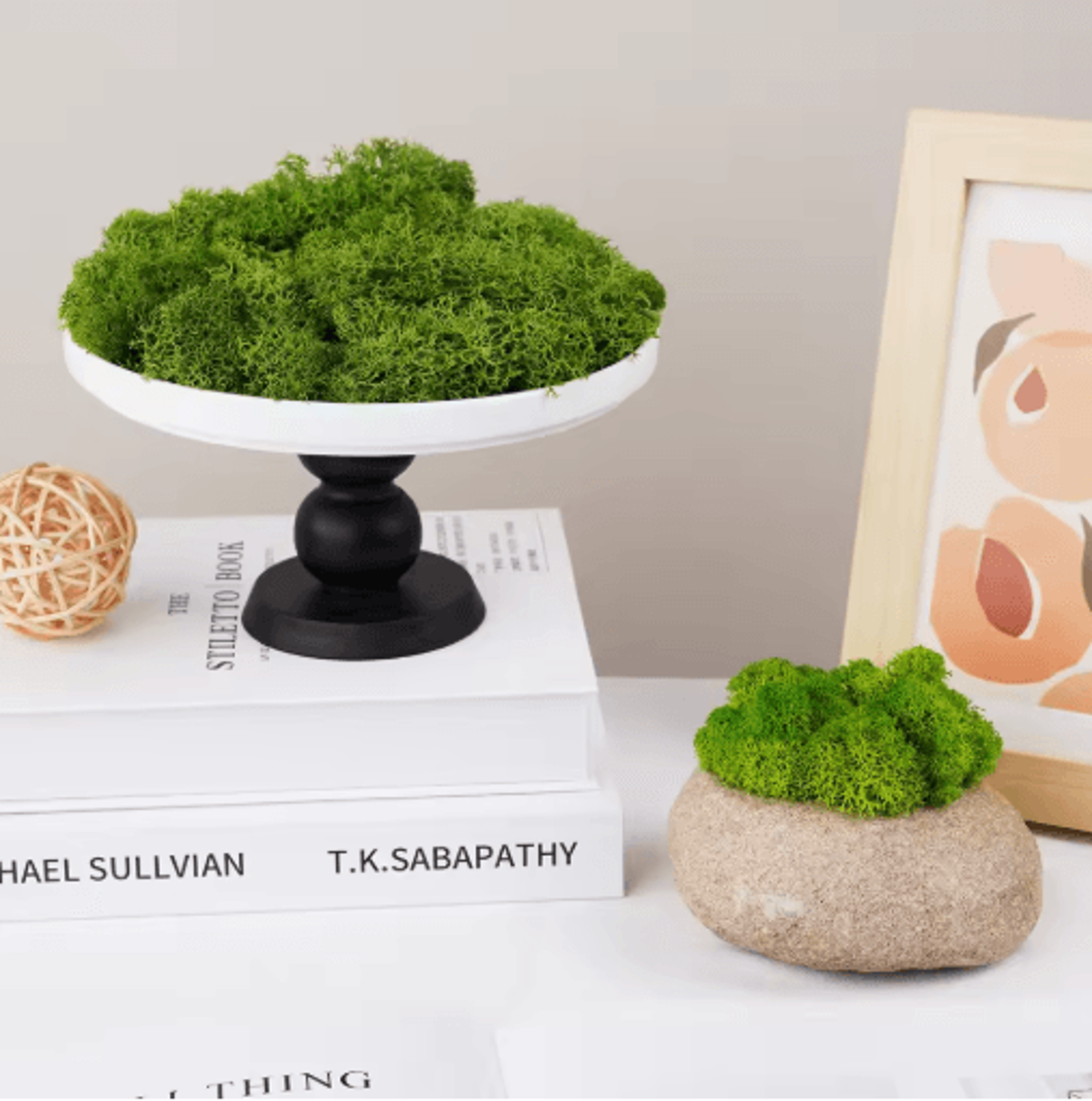 natural look artificial green moss preserved moss decor for mini gardens & wall accents