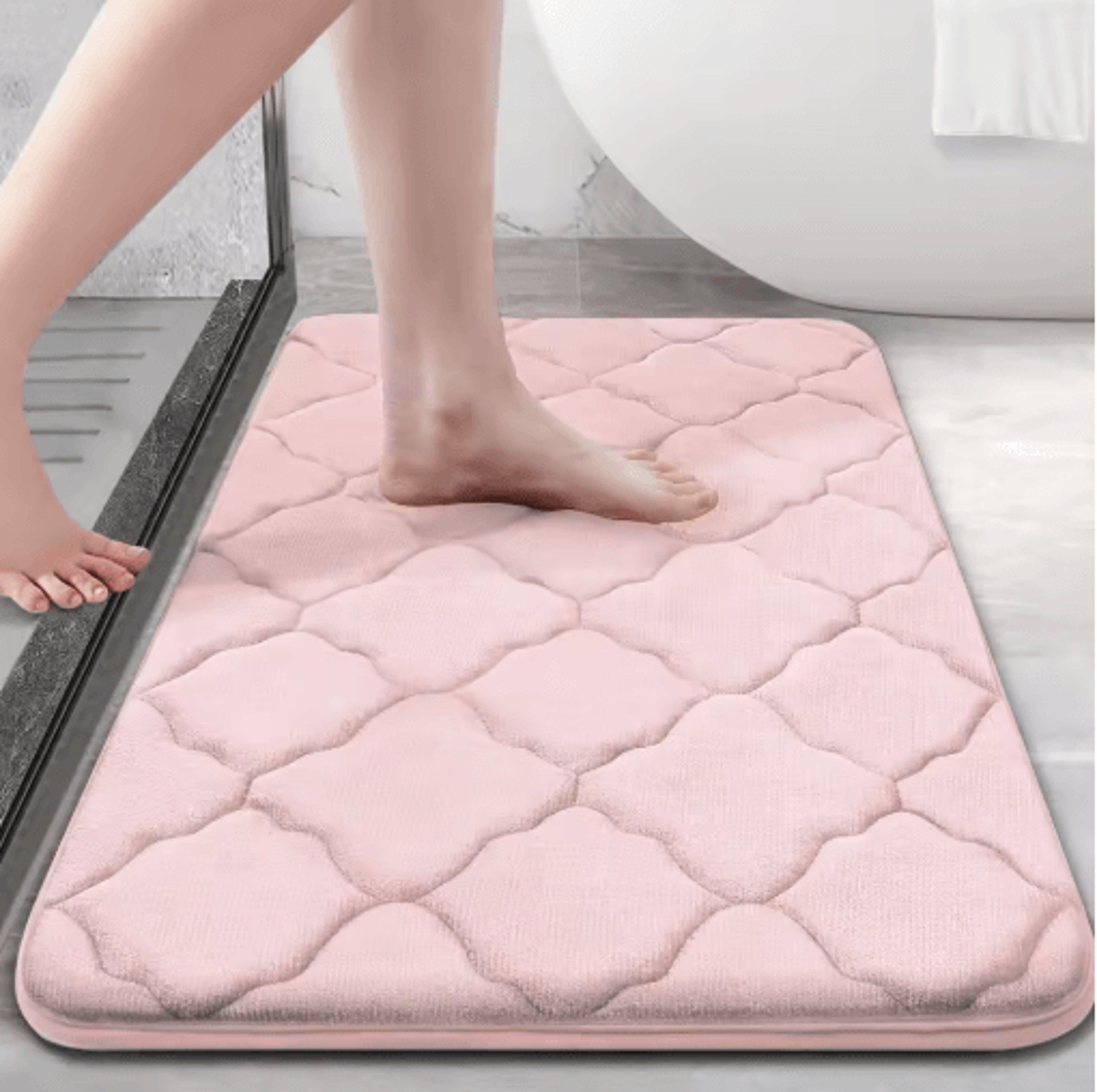 homaxy memory foam bath mat non-slip absorbent bathroom rug with machine washable design