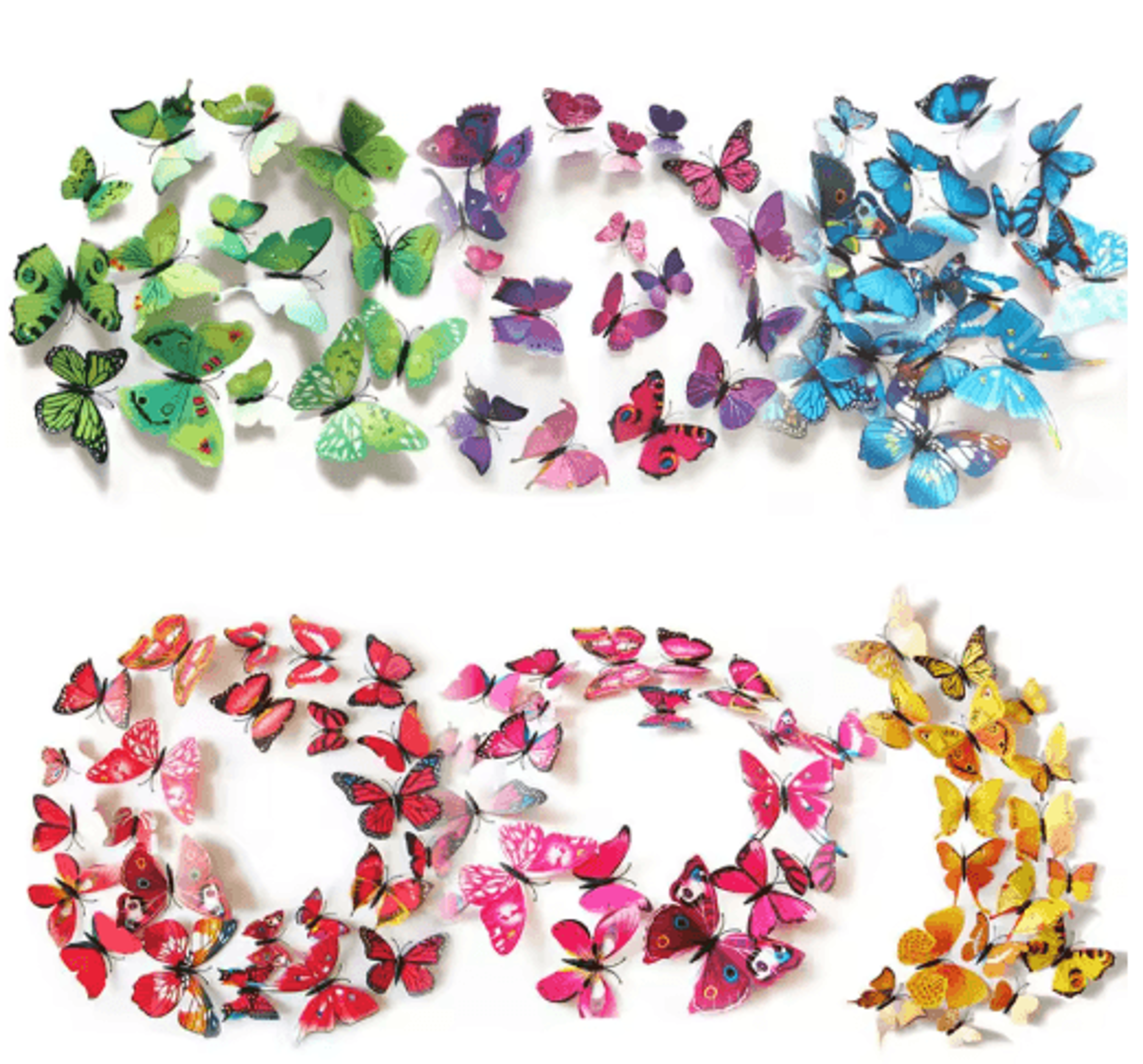 12pcs magnetic butterfly stickers – 3d pvc wall & fridge decor for diy home styling