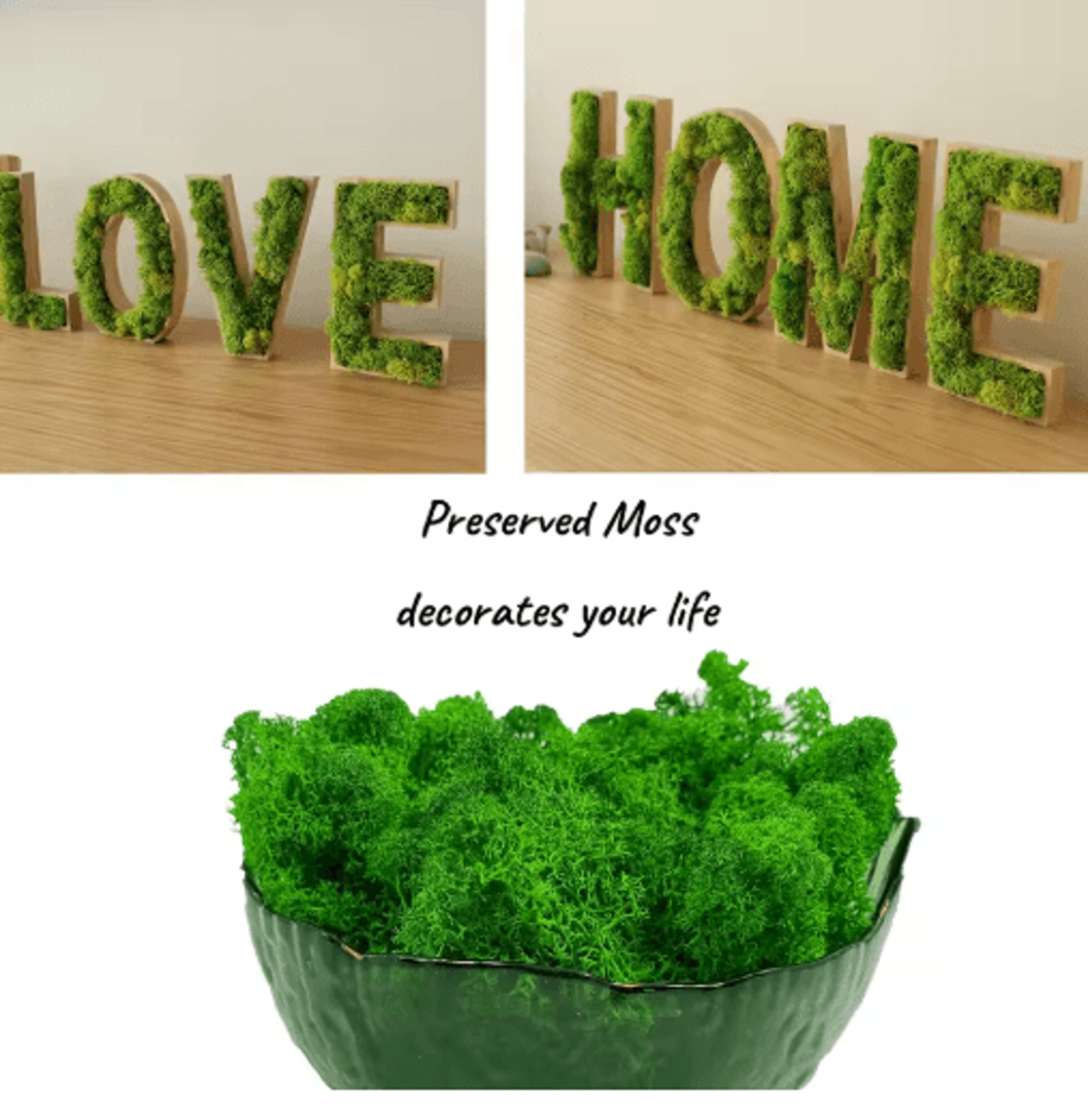artificial reindeer moss decor – natural-look green moss for crafts & plant styling
