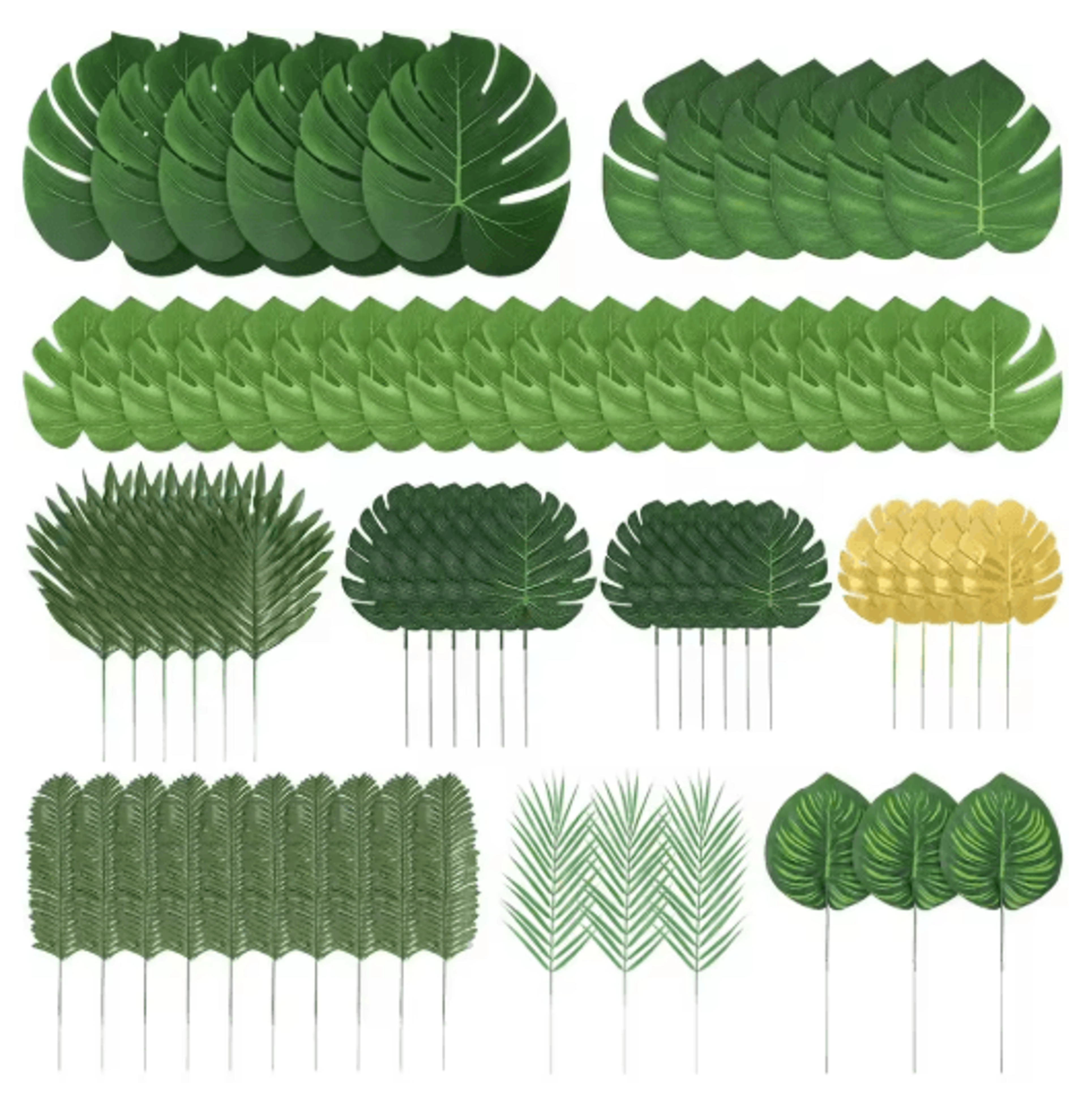 tropical palm leaves set artificial jungle leaf decorations for party & home styling