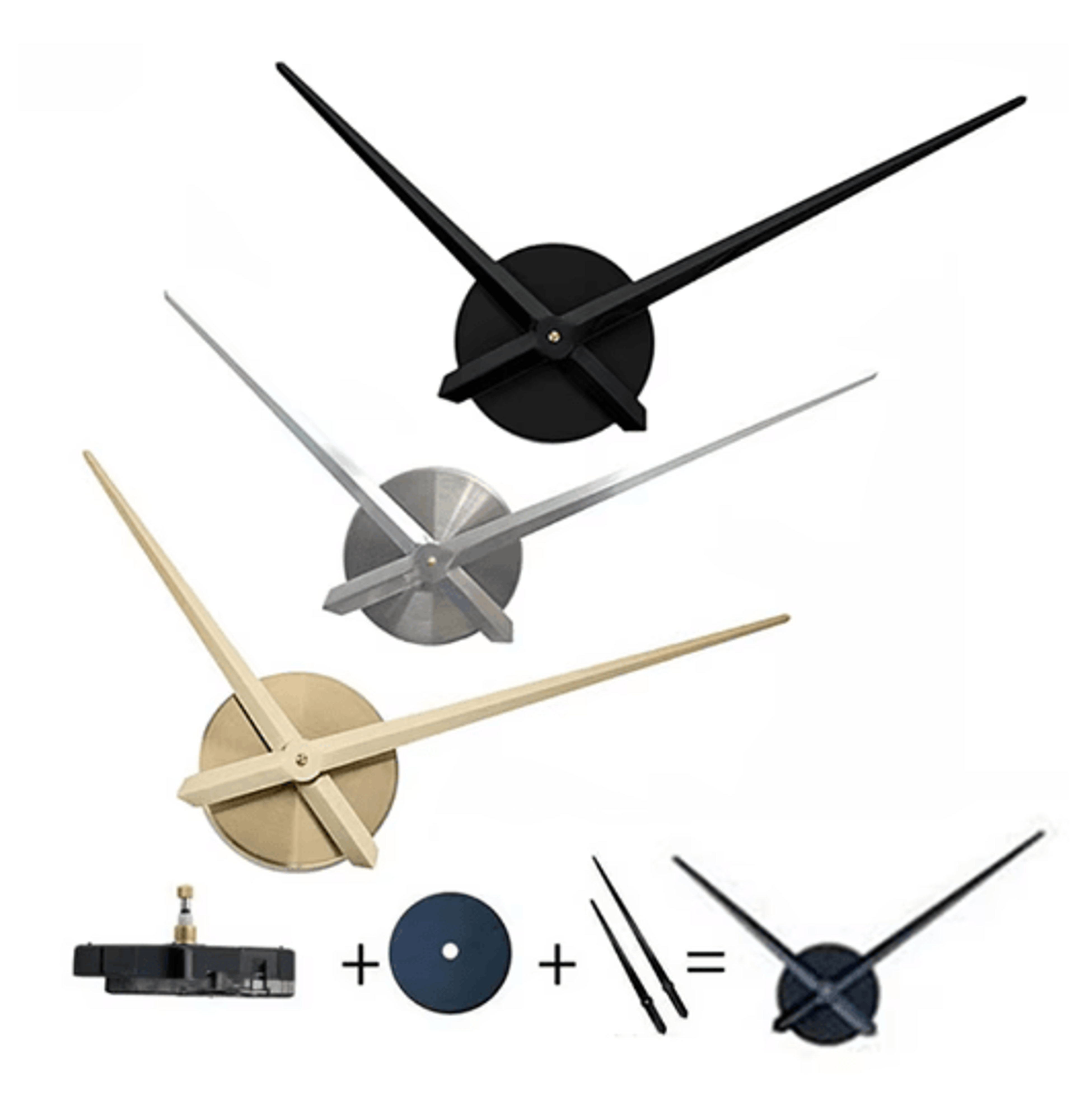 diy 3d large wall clock kit modern quartz mechanism with big clock hands