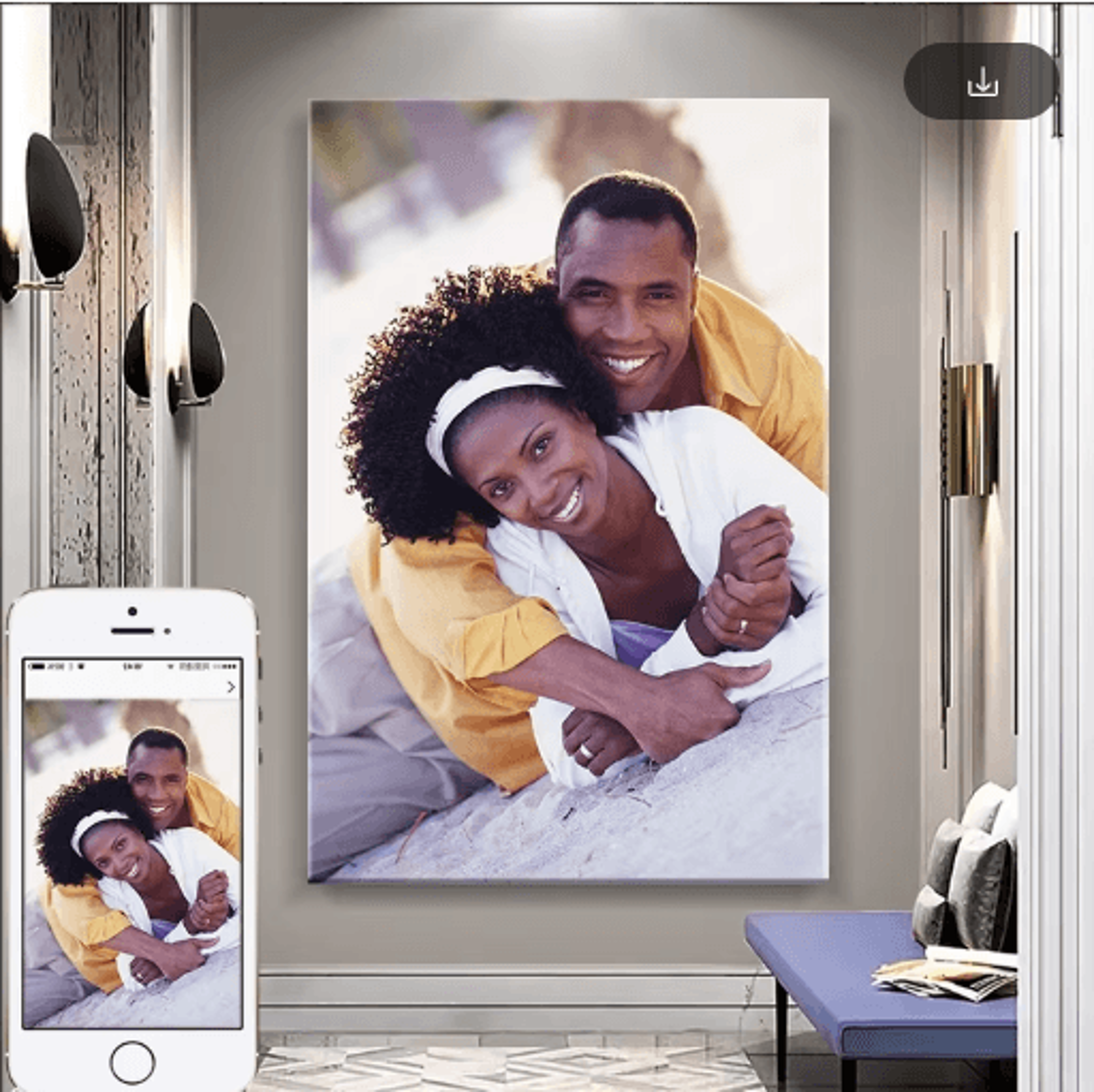 custom photo canvas print with frame personalized wall art for home & gifts
