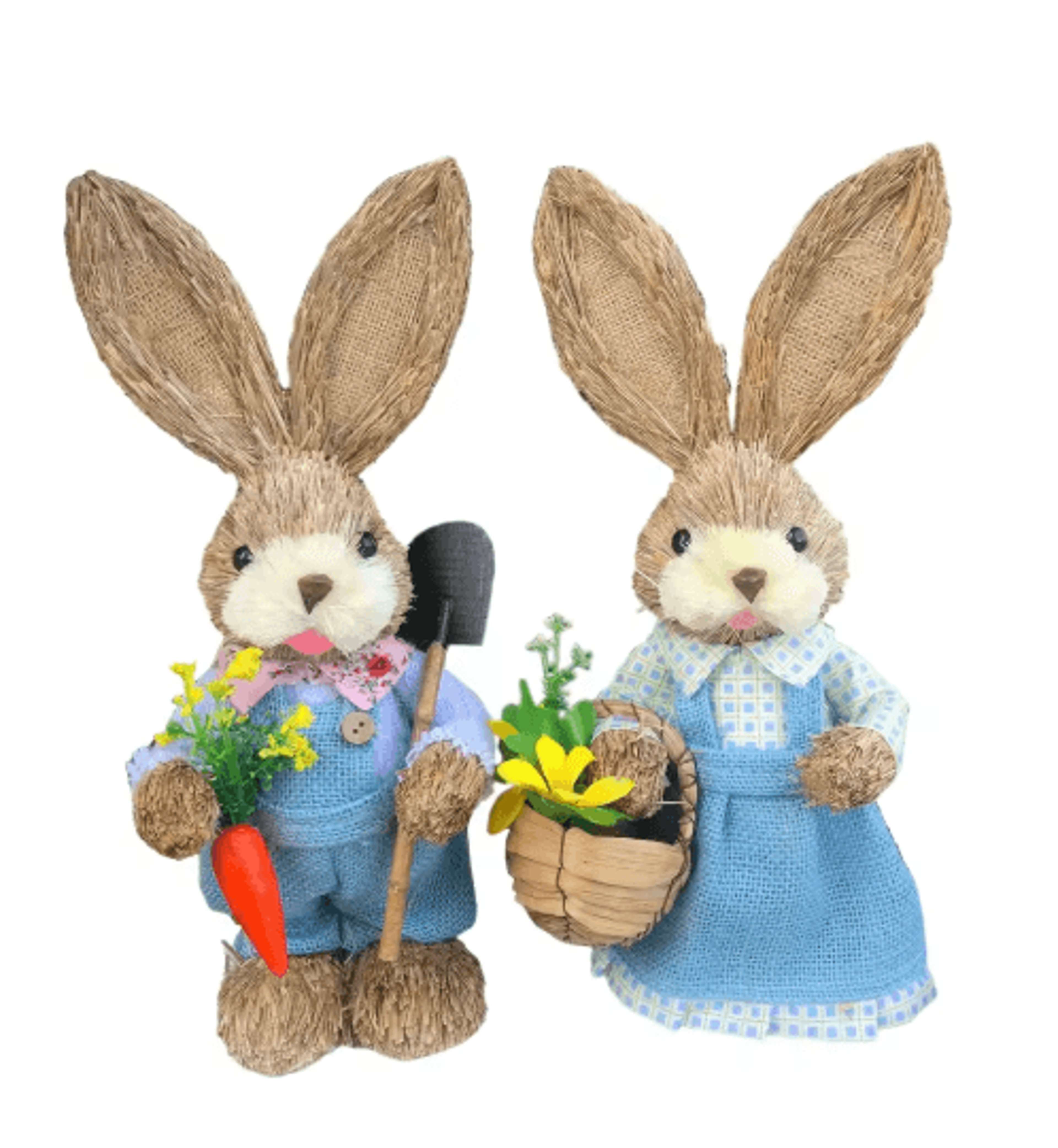 straw easter bunny decoration rustic spring rabbit ornament for home & garden