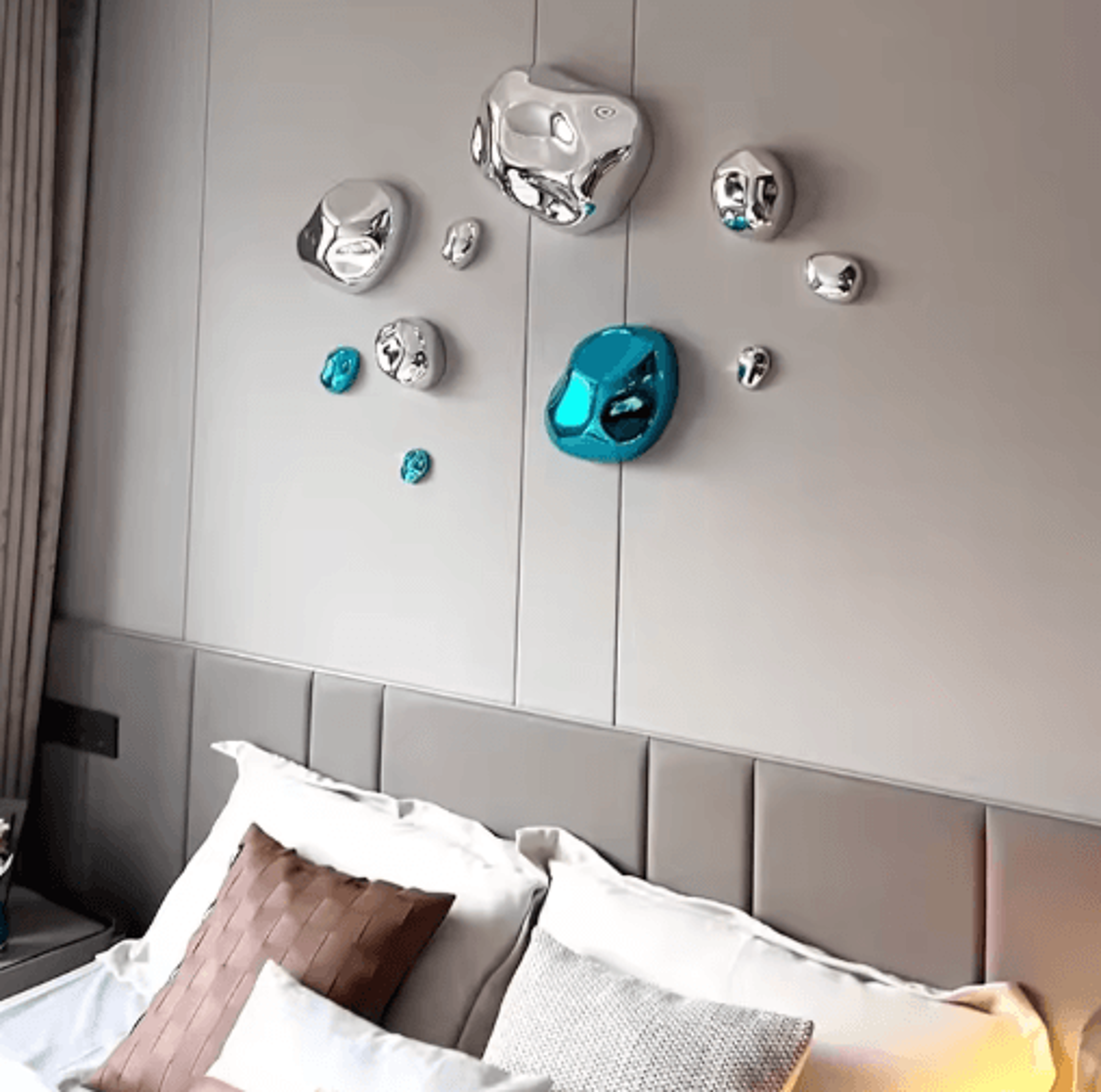 modern abstract stone wall decor minimalist hanging ornament for home