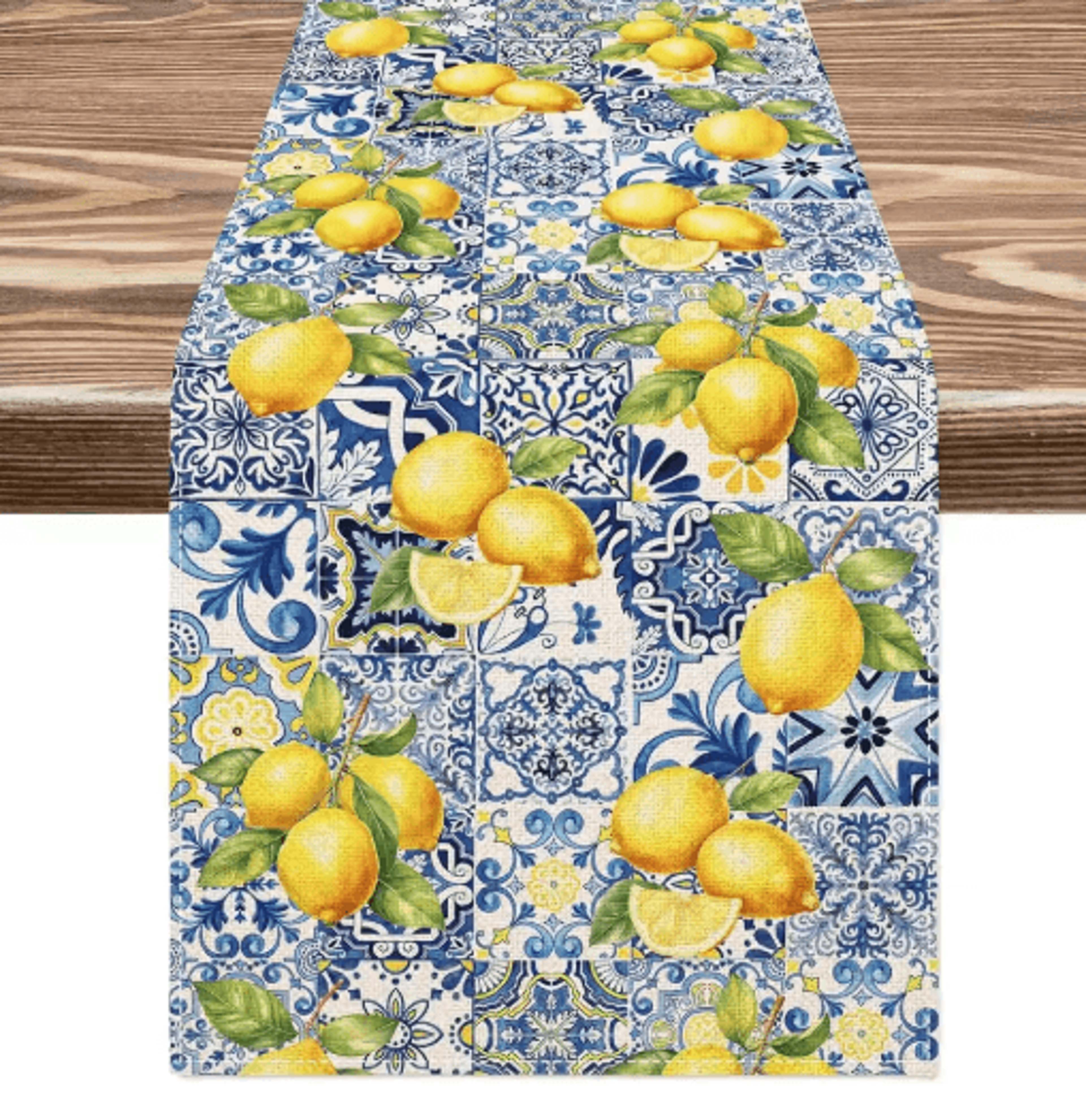 summer lemon linen table runner farmhouse dining table decor for kitchen & parties