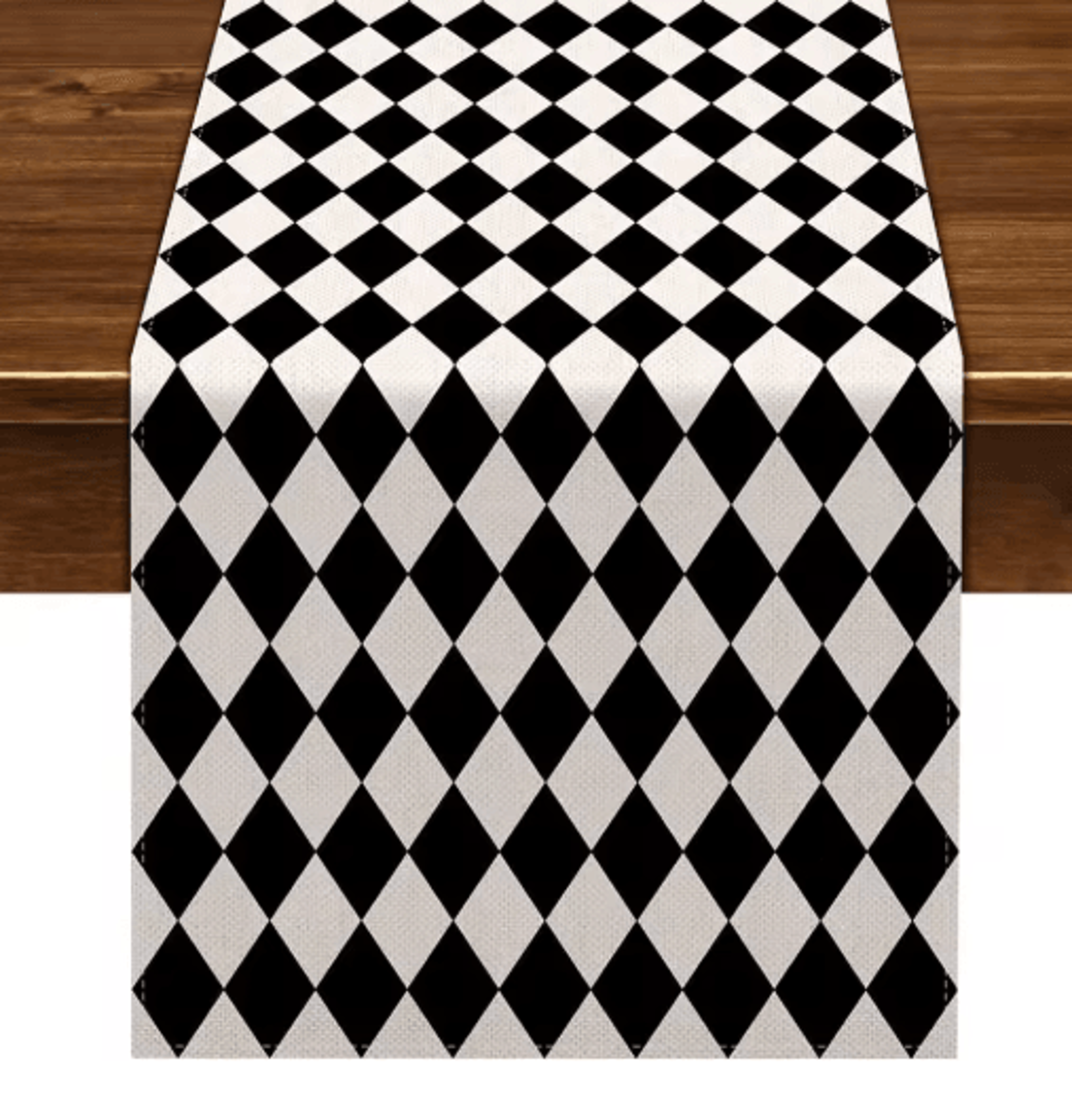 black & white buffalo plaid linen table runner farmhouse kitchen table decor