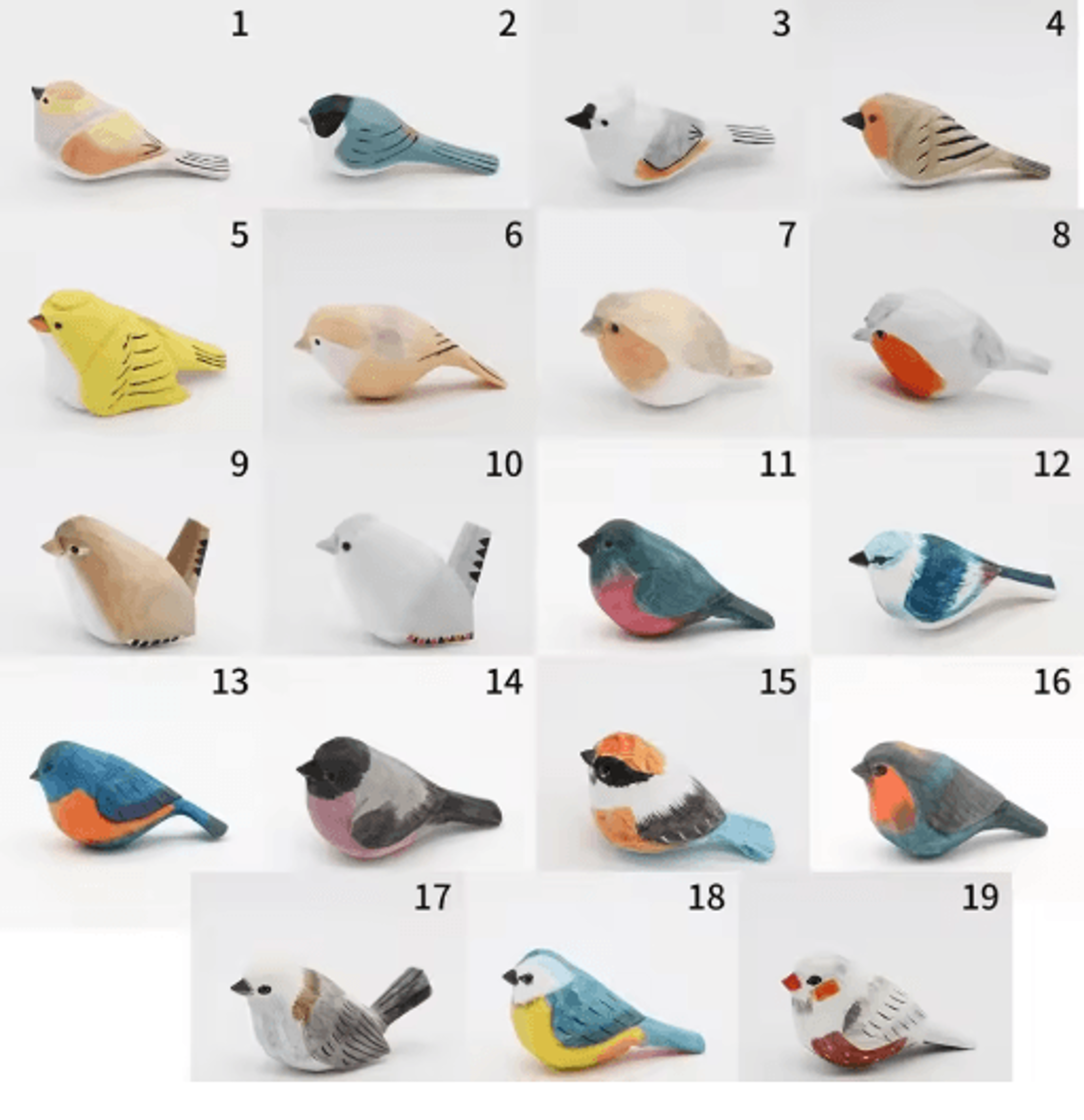 hand-carved wooden bird figurine – cute mini wood carving decor gift