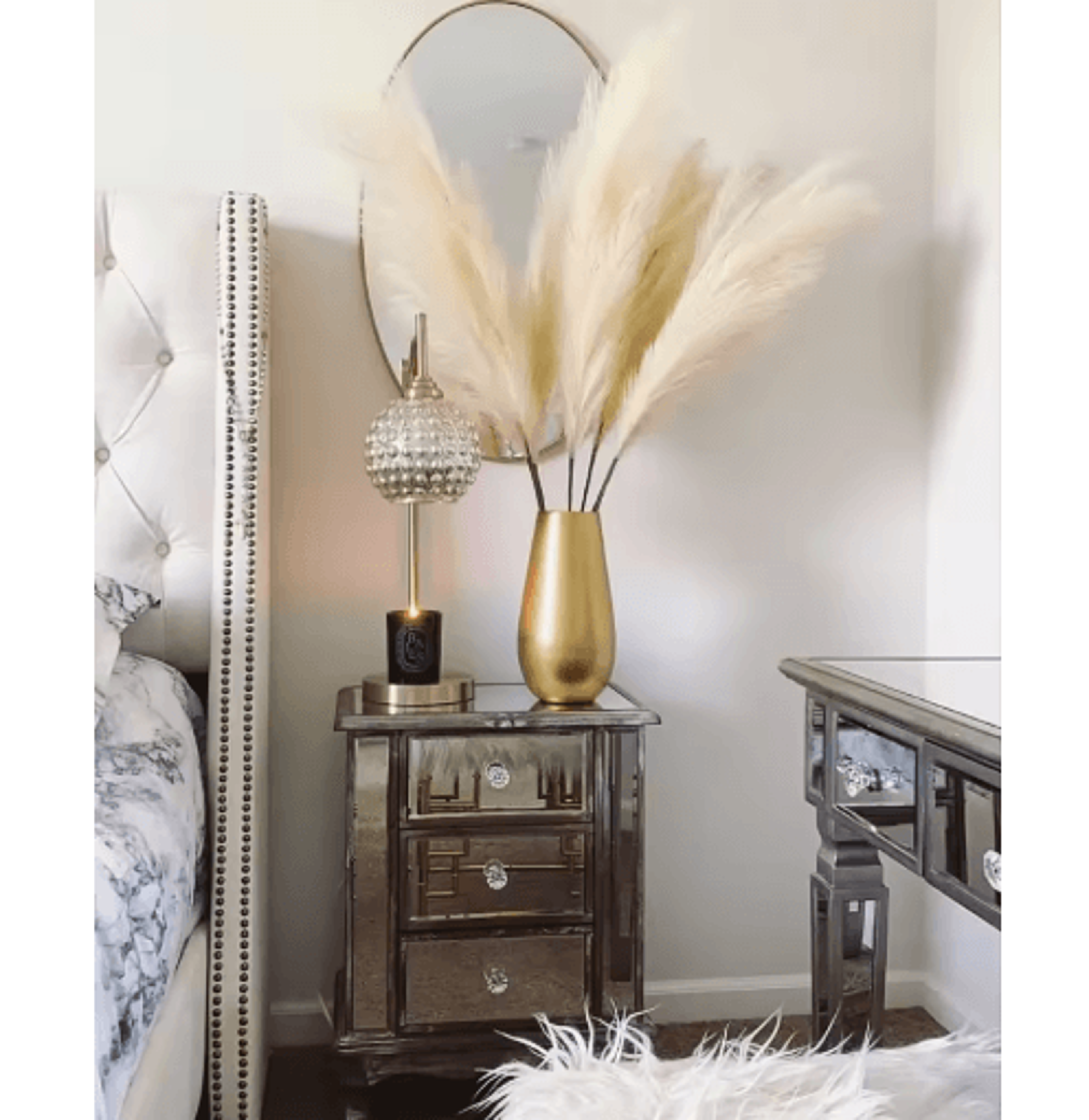 large artificial pampas grass – tall fluffy stems for elegant boho decor