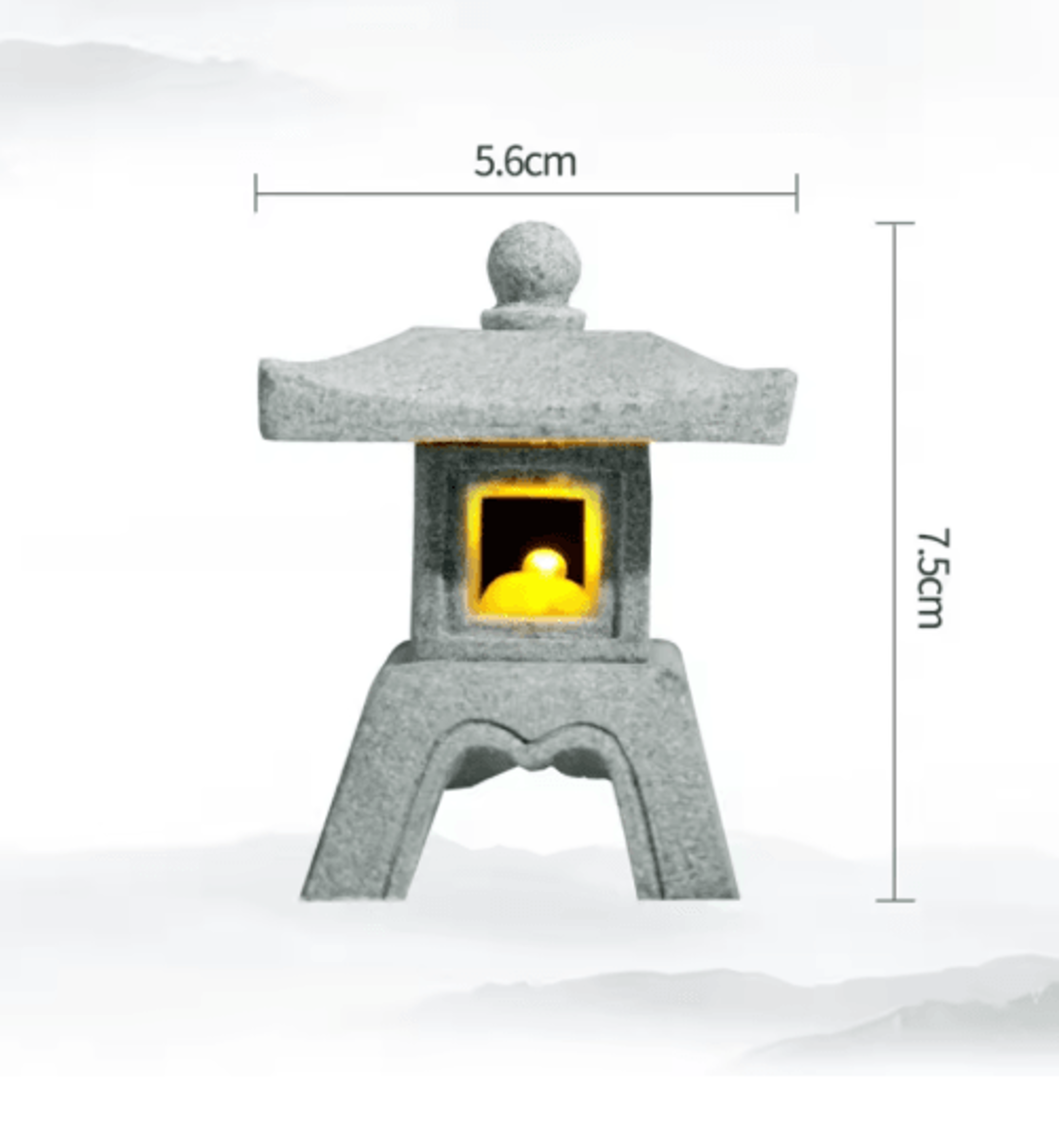 mini pagoda lantern light zen garden bonsai decorative statue