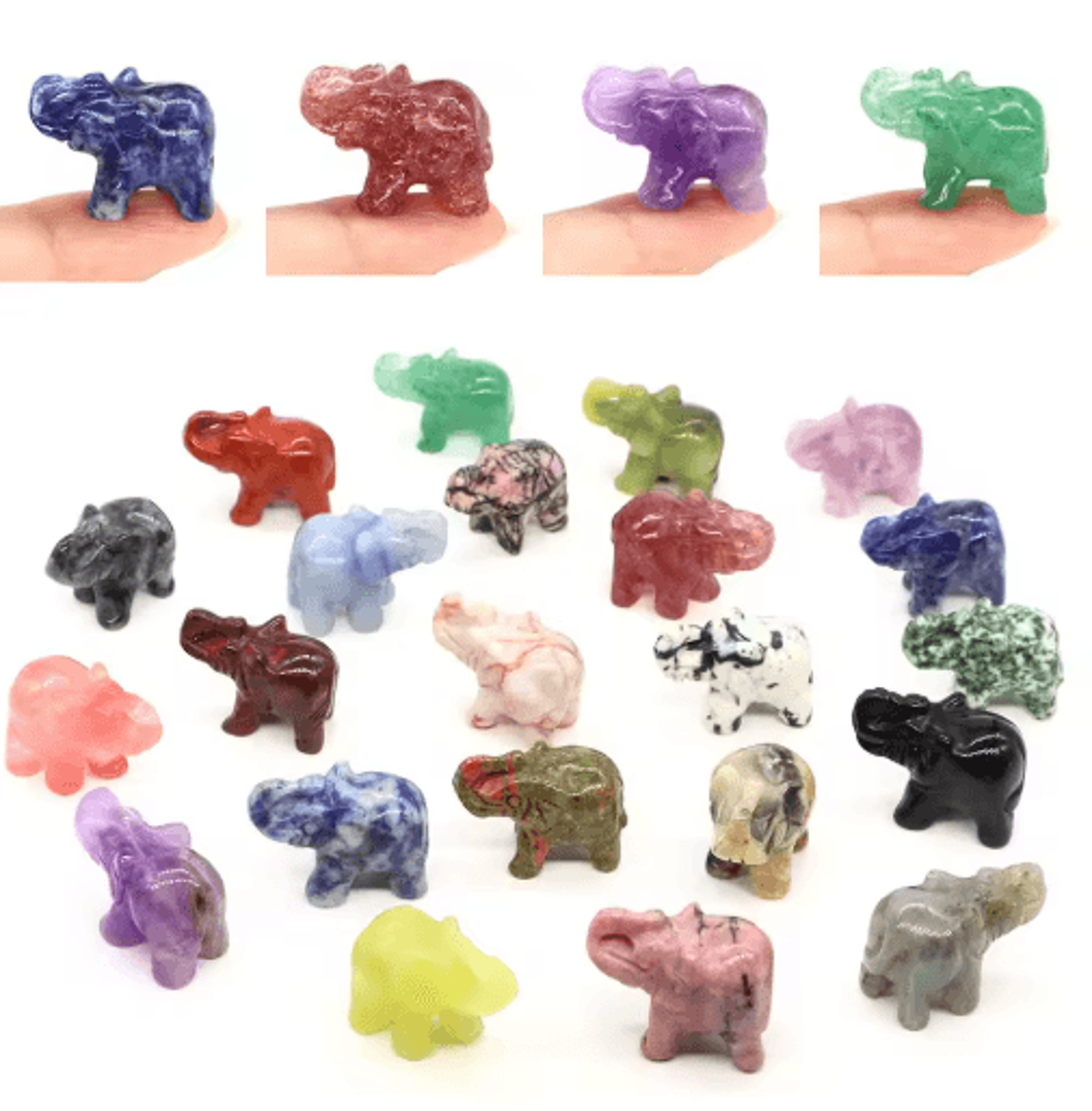 1 amethyst elephant figurine mini crystal animal statue for healing & decor