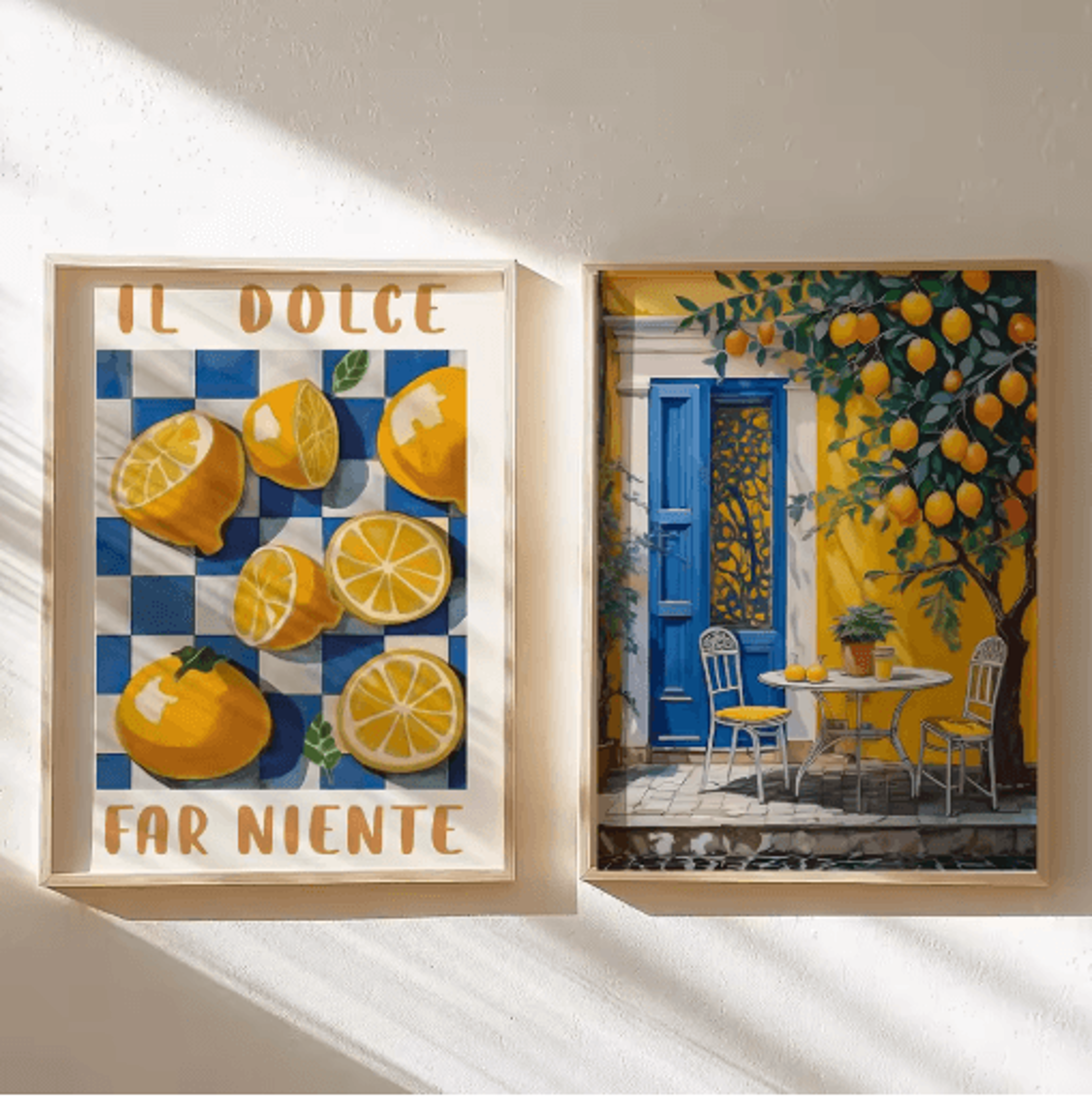italian lemon tree wall art cottage core spring landscape canvas print unframed