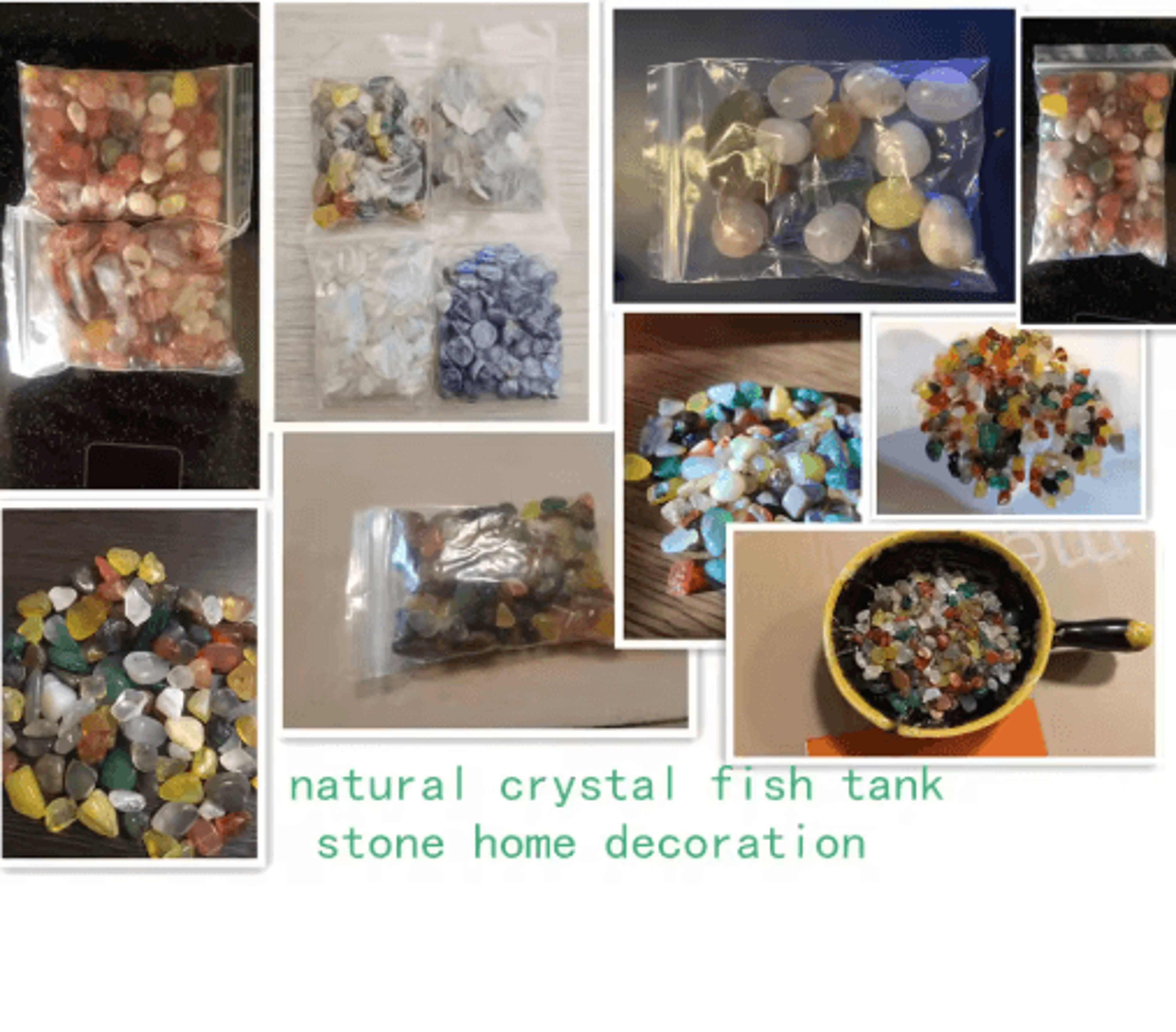 natural rain flower stone beads – colorful crystal pebbles for aquarium & decor (12–16mm)