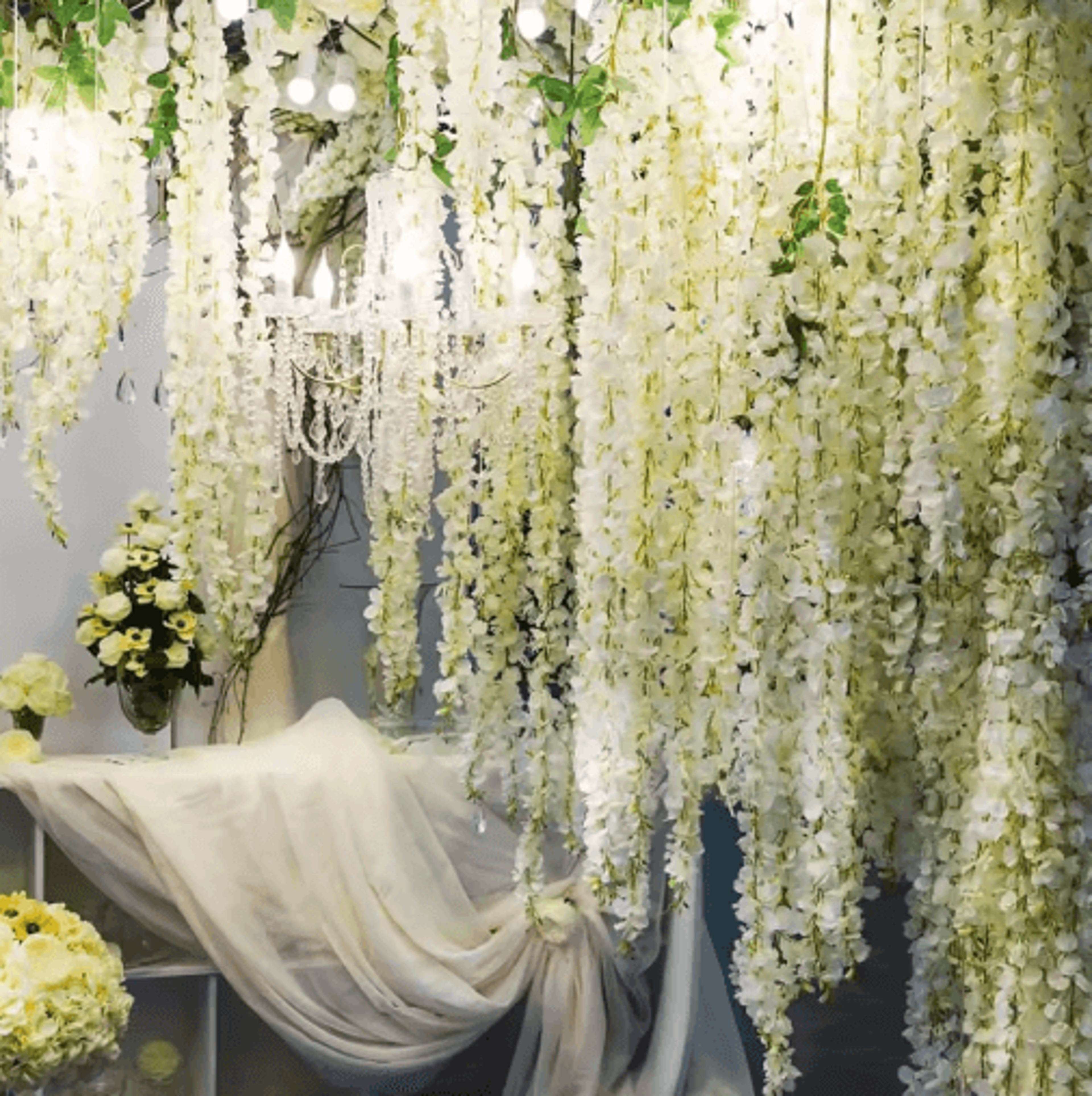 elegant artificial violet flowers vine hanging fake floral decor for home & weddings