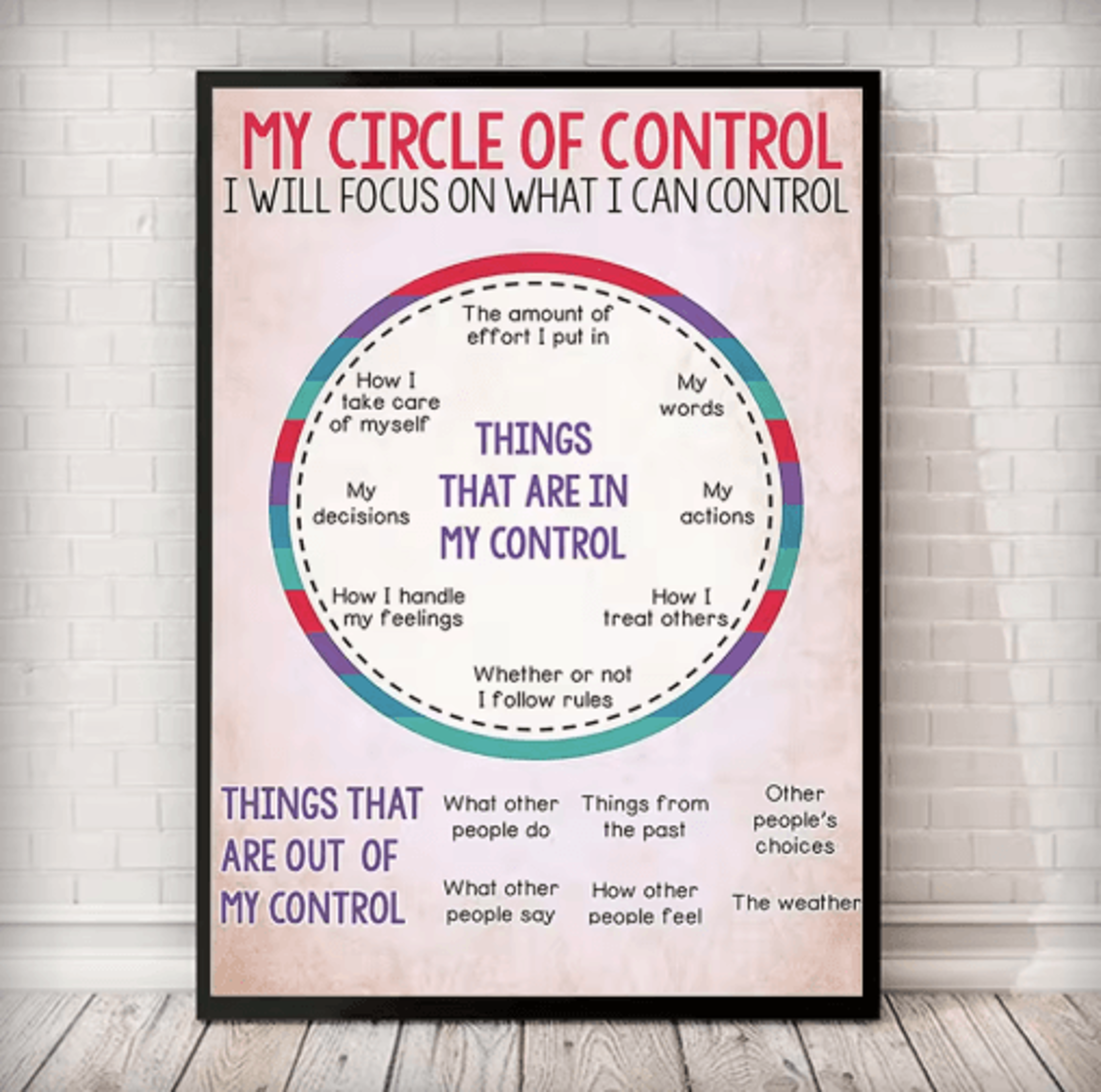 social worker control circle poster motivational mental health wall art