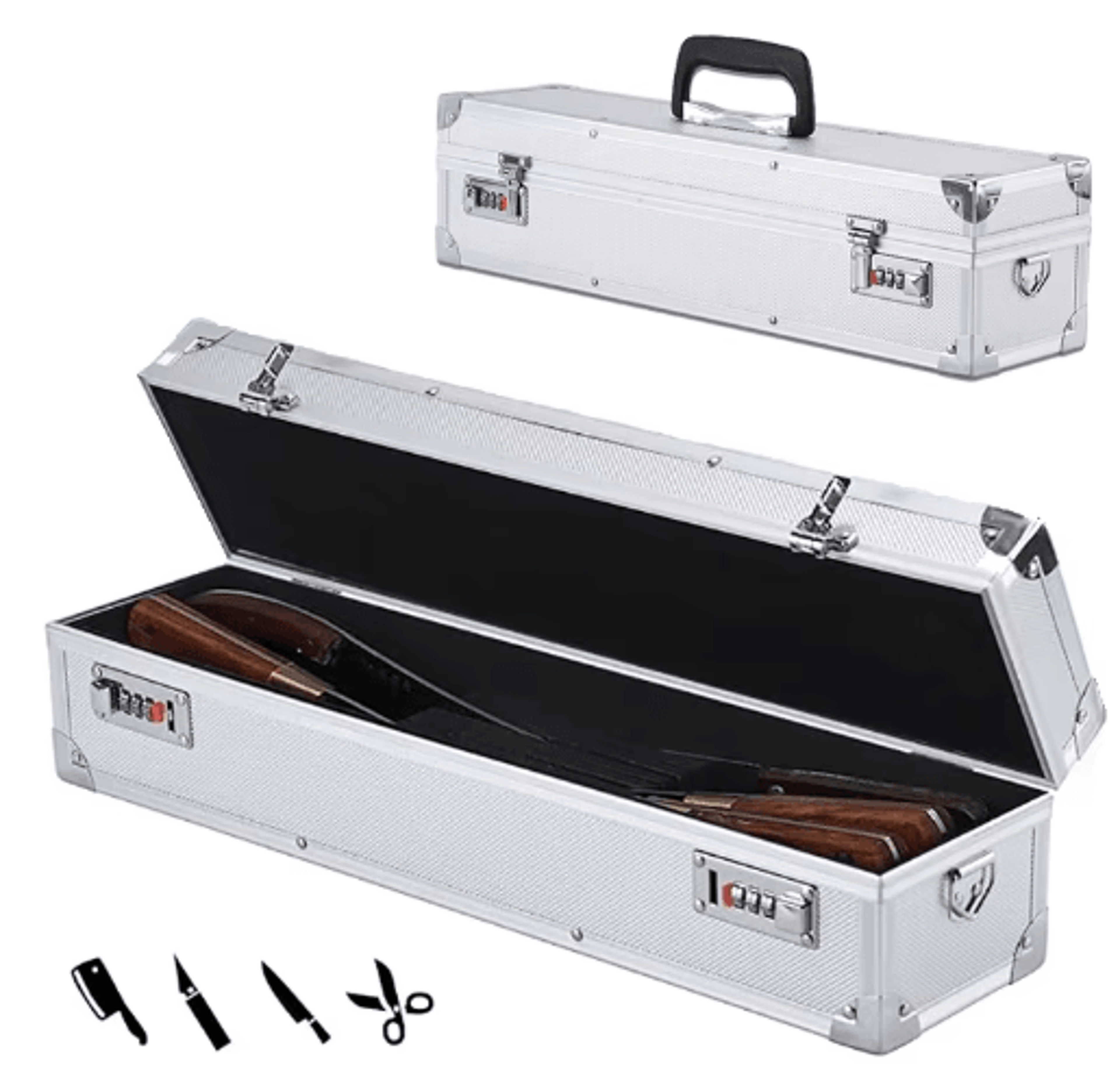 professional chef knife storage case – lockable aluminum organizer box
