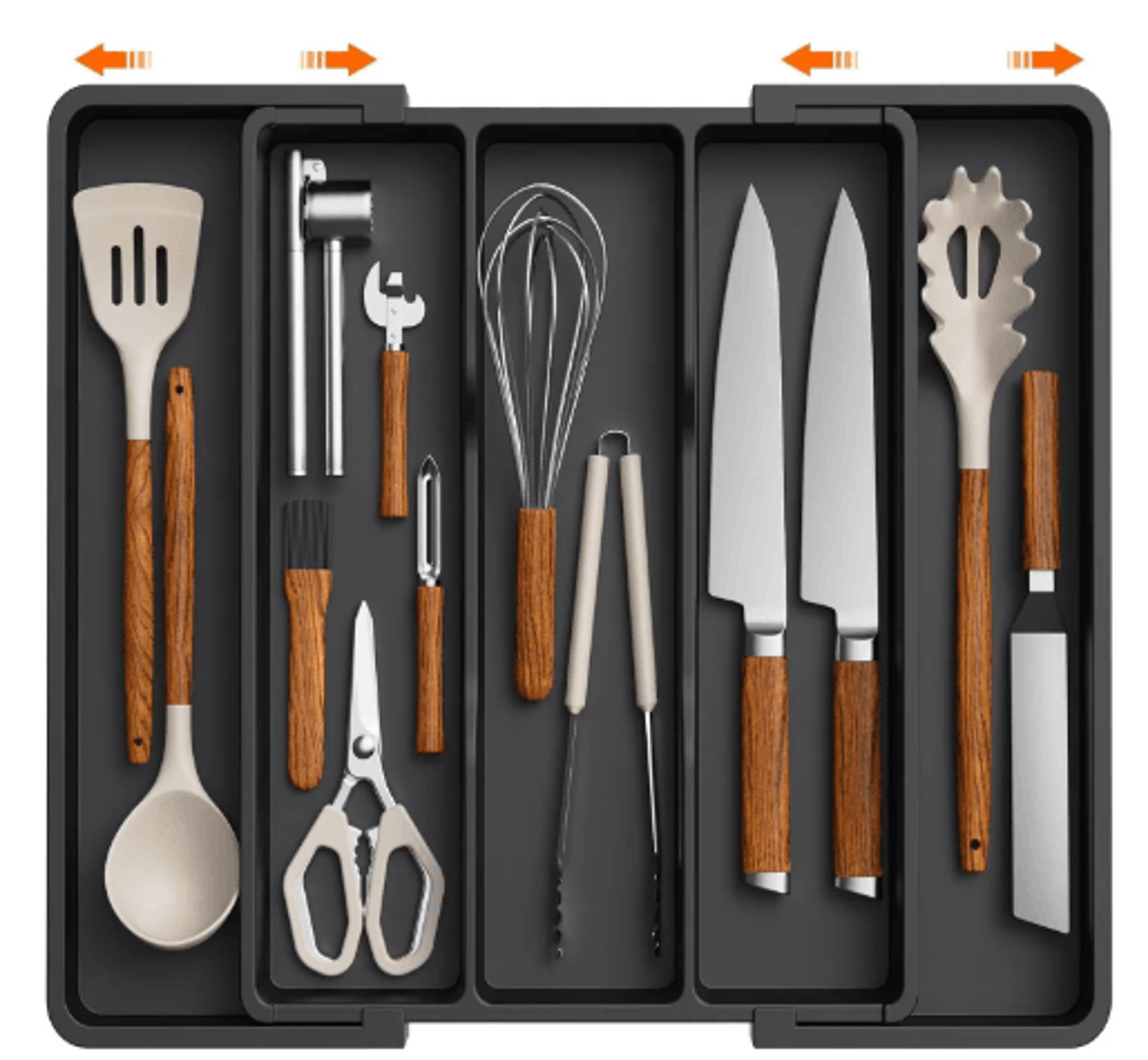 expandable silverware drawer organizer – adjustable utensil & cutlery tray