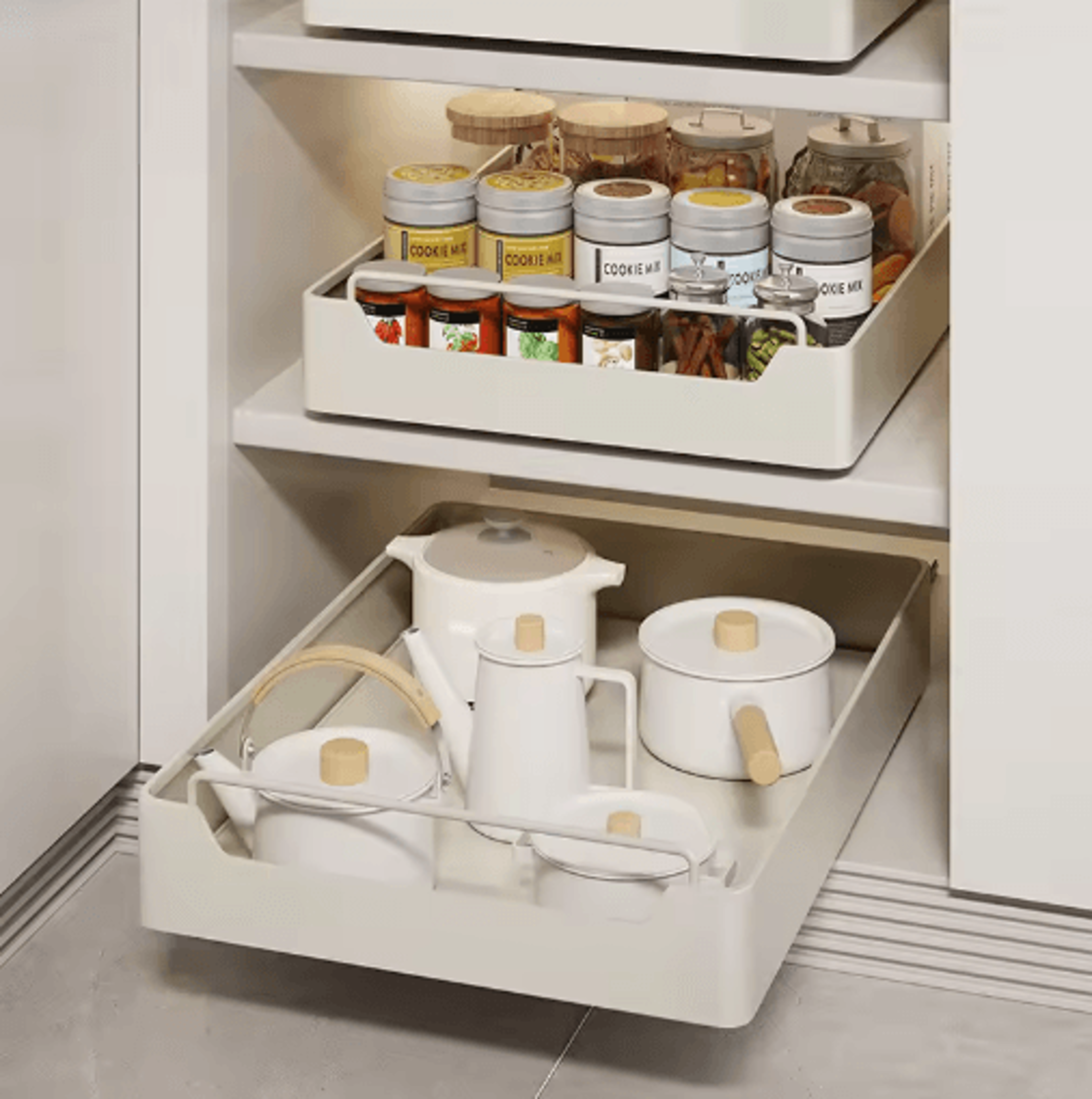 metal pull-out spice rack drawer – sliding kitchen cabinet organizer