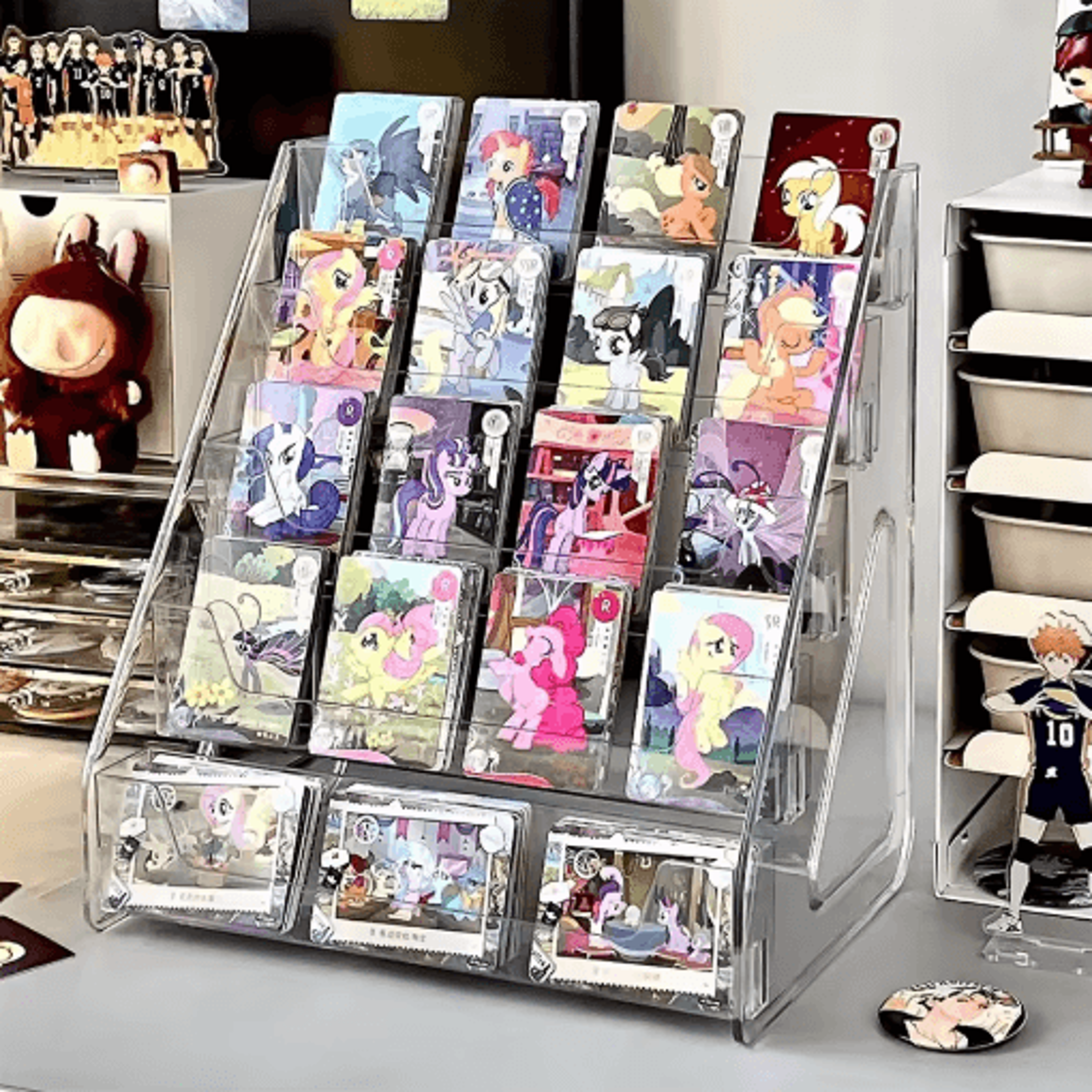 transparent greeting card display rack desktop organizer for cards & gifts