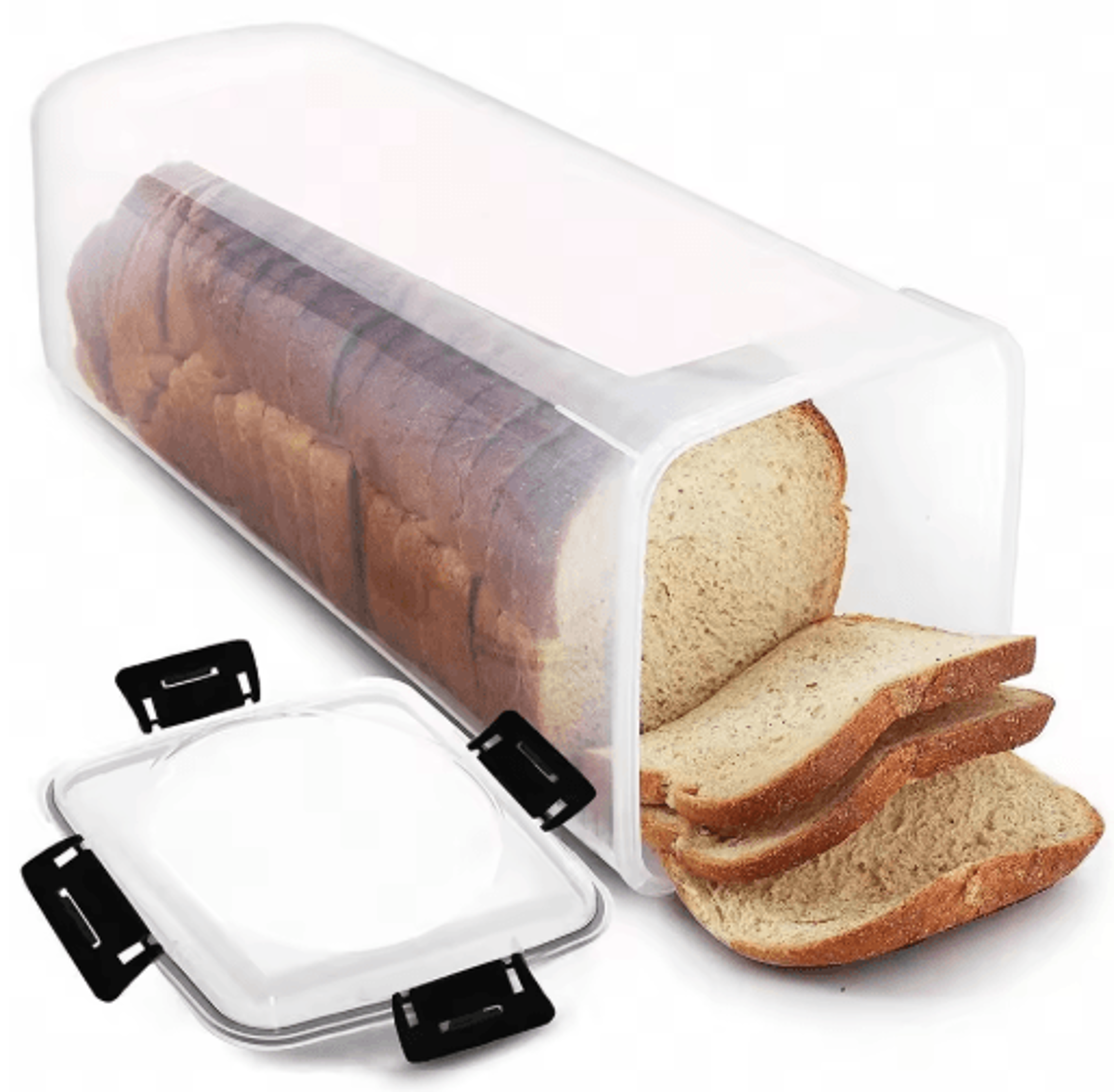 clear airtight bread loaf container with lid – fresh bread storage box