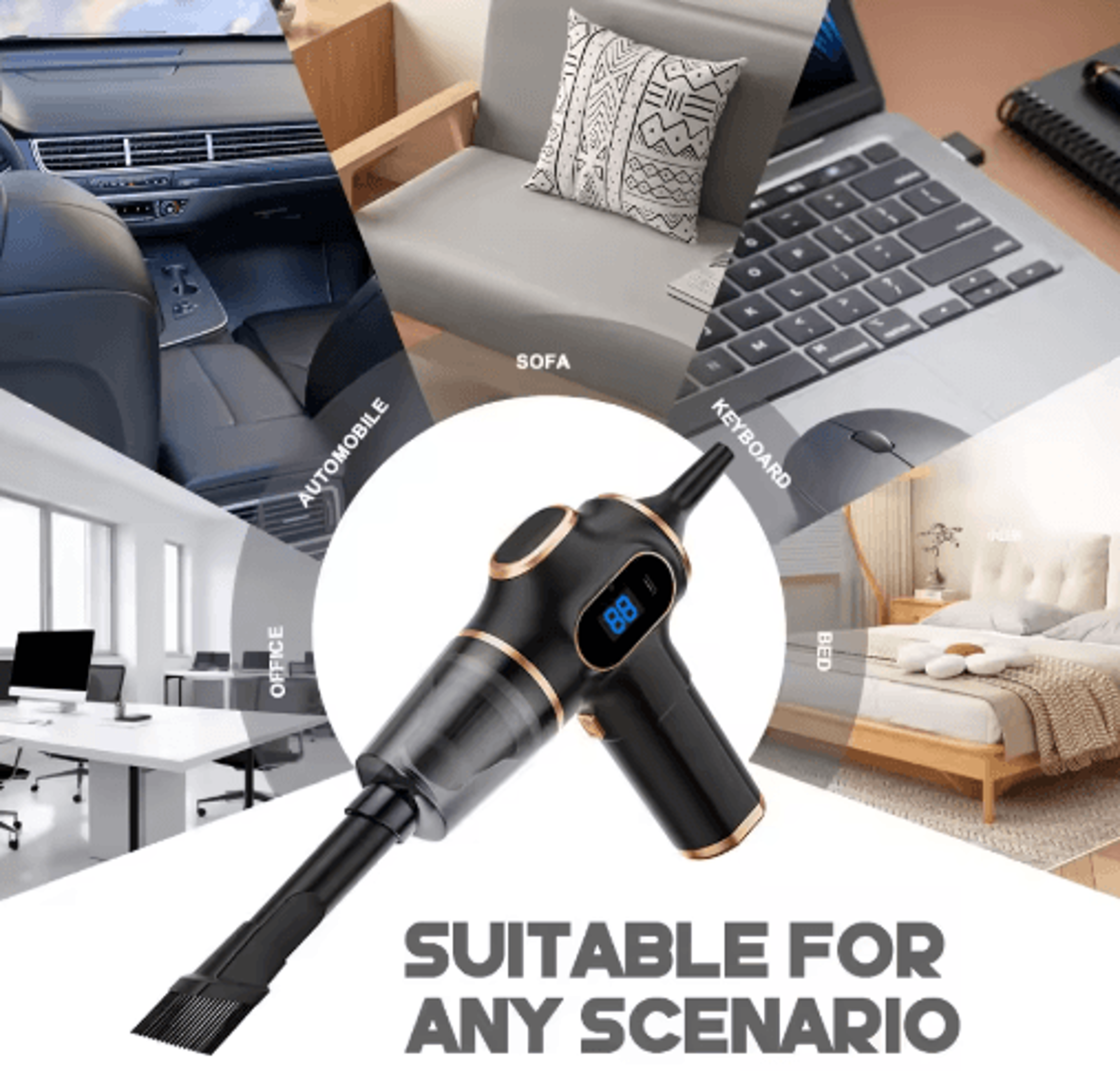high-power wireless handheld vacuum – portable car & home cleaning tool