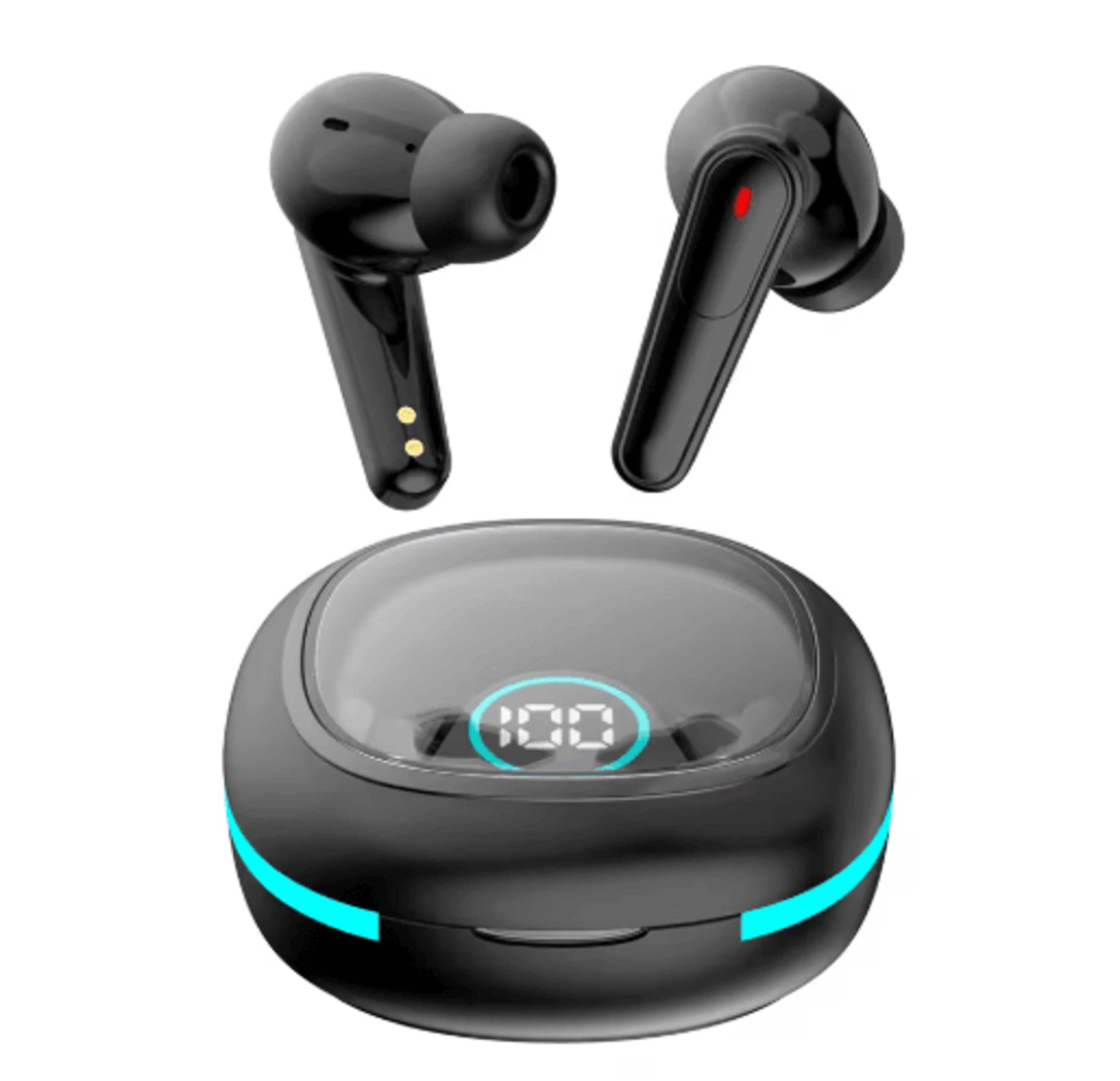 plus50 anc+enc wireless earbuds – true wireless bluetooth earphones with led display & smart touch