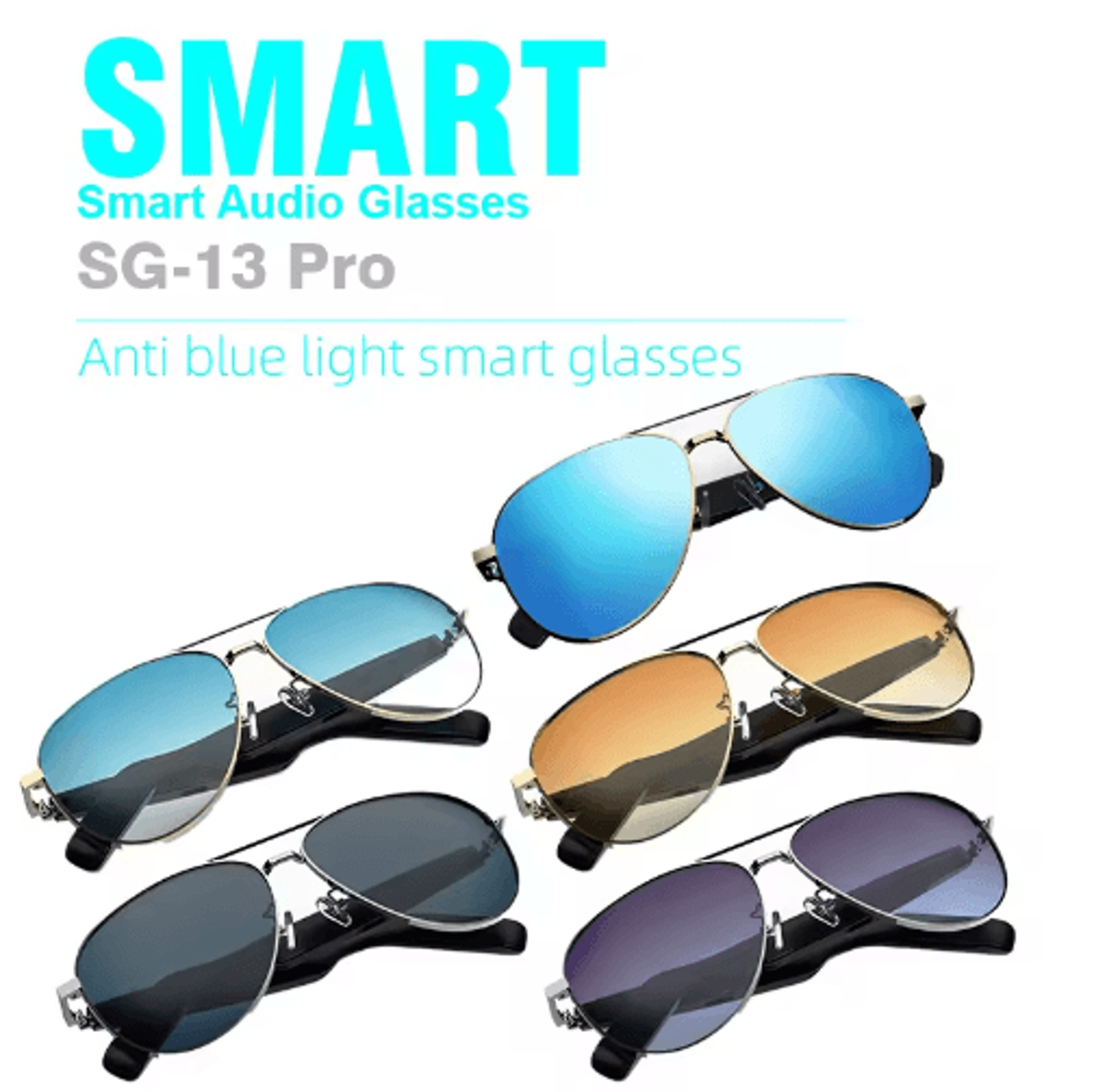 sg13 smart audio glasses – bluetooth 5.4 open-ear eyewear for ios & android