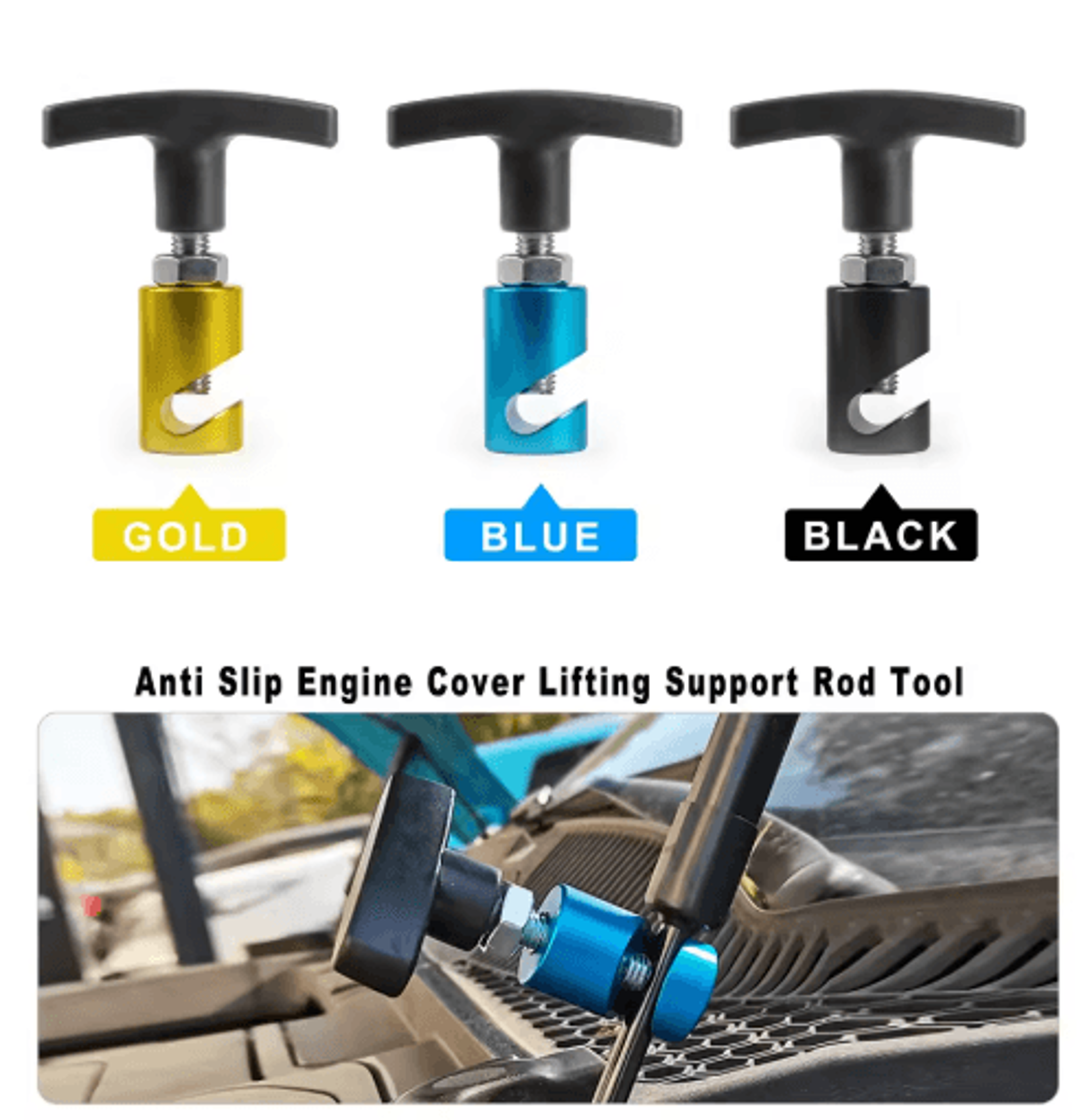 universal car hood support clamp – anti-slip engine cover holder & strut fixing clip