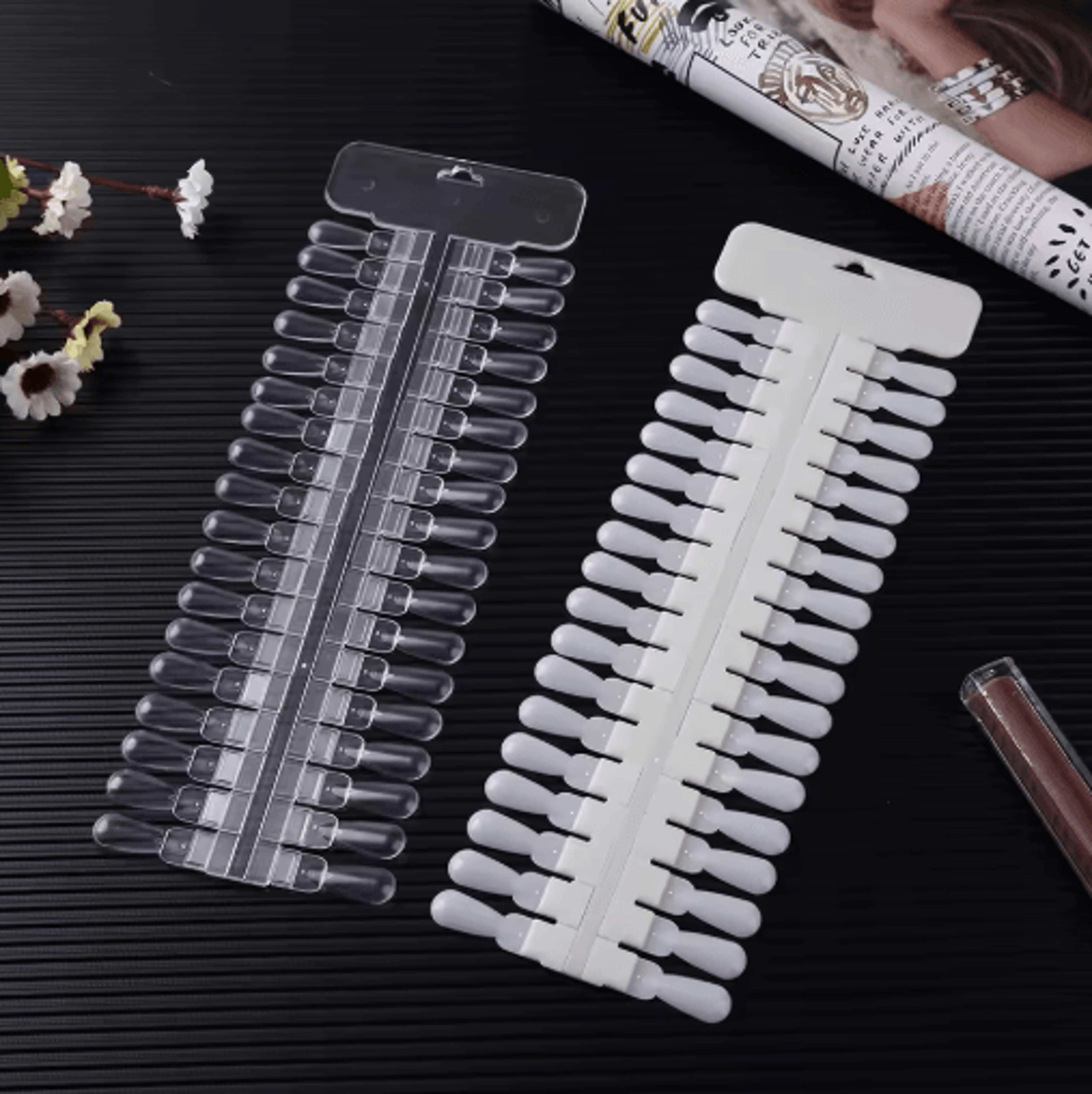 36pcs nail art display board set – removable false nail palette for gel polish practice