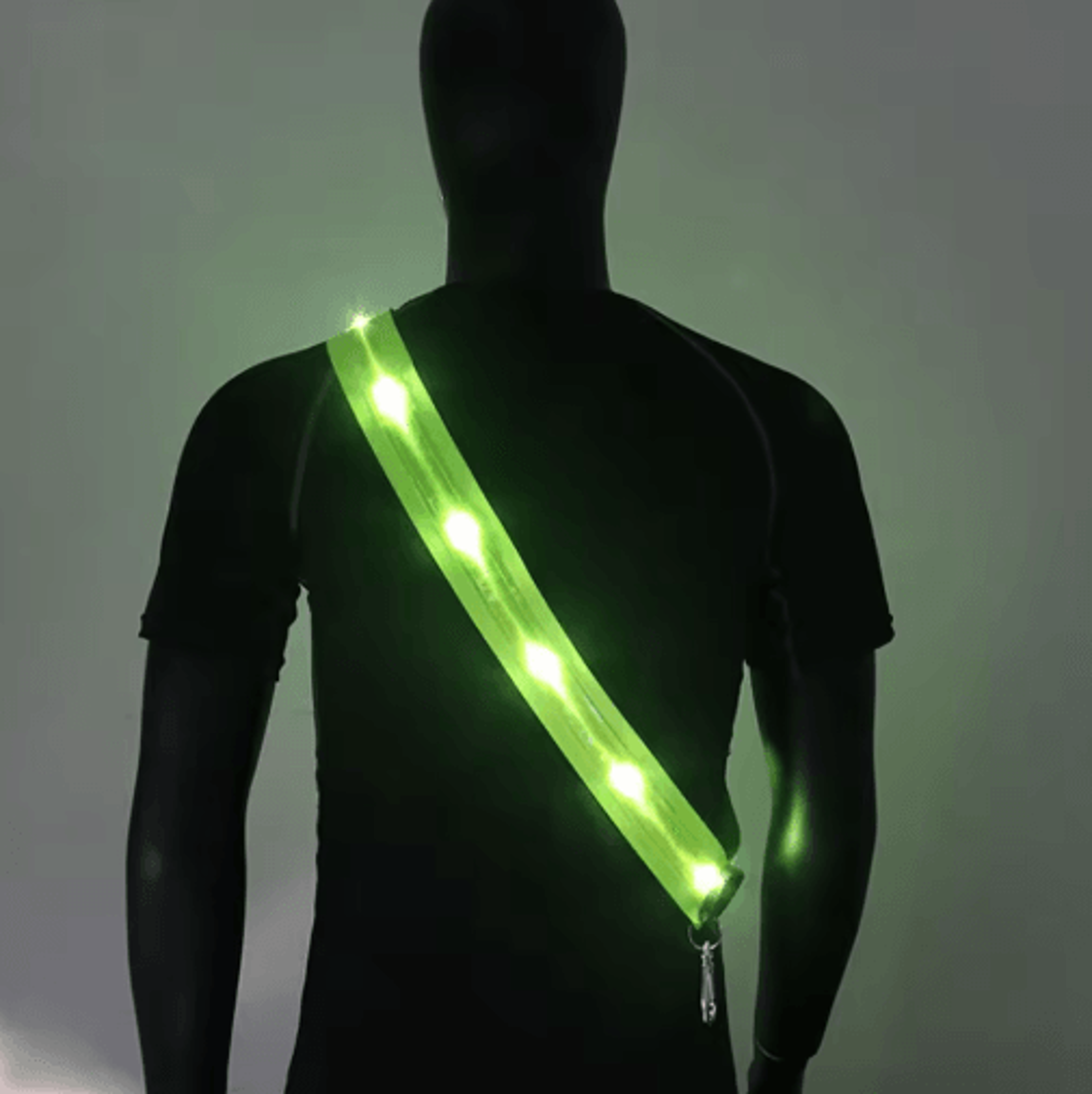 rechargeable led reflective shoulder straps – night safety running & cycling gear for men & women