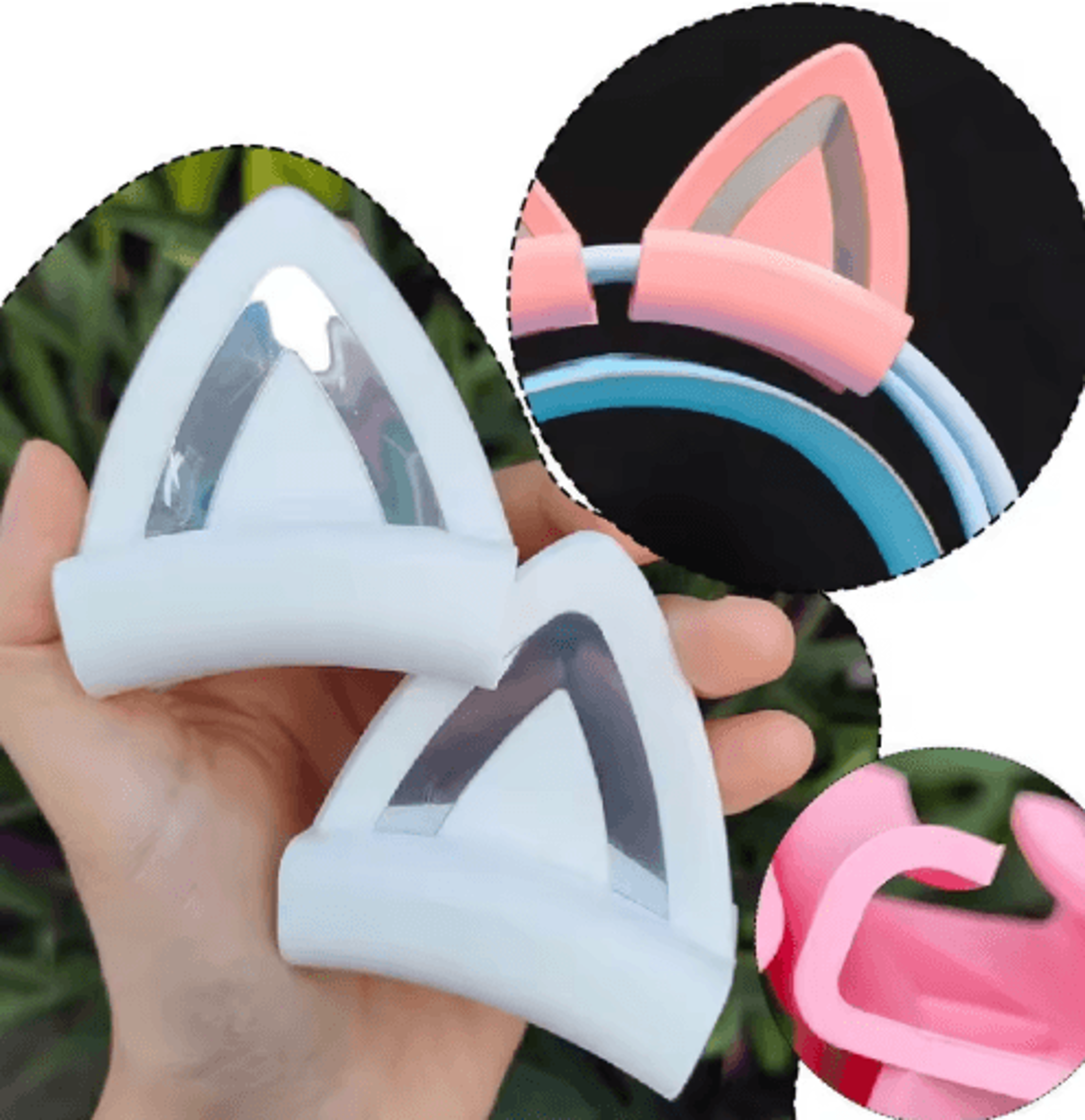 cute silicone cat ear accessories for gaming headsets