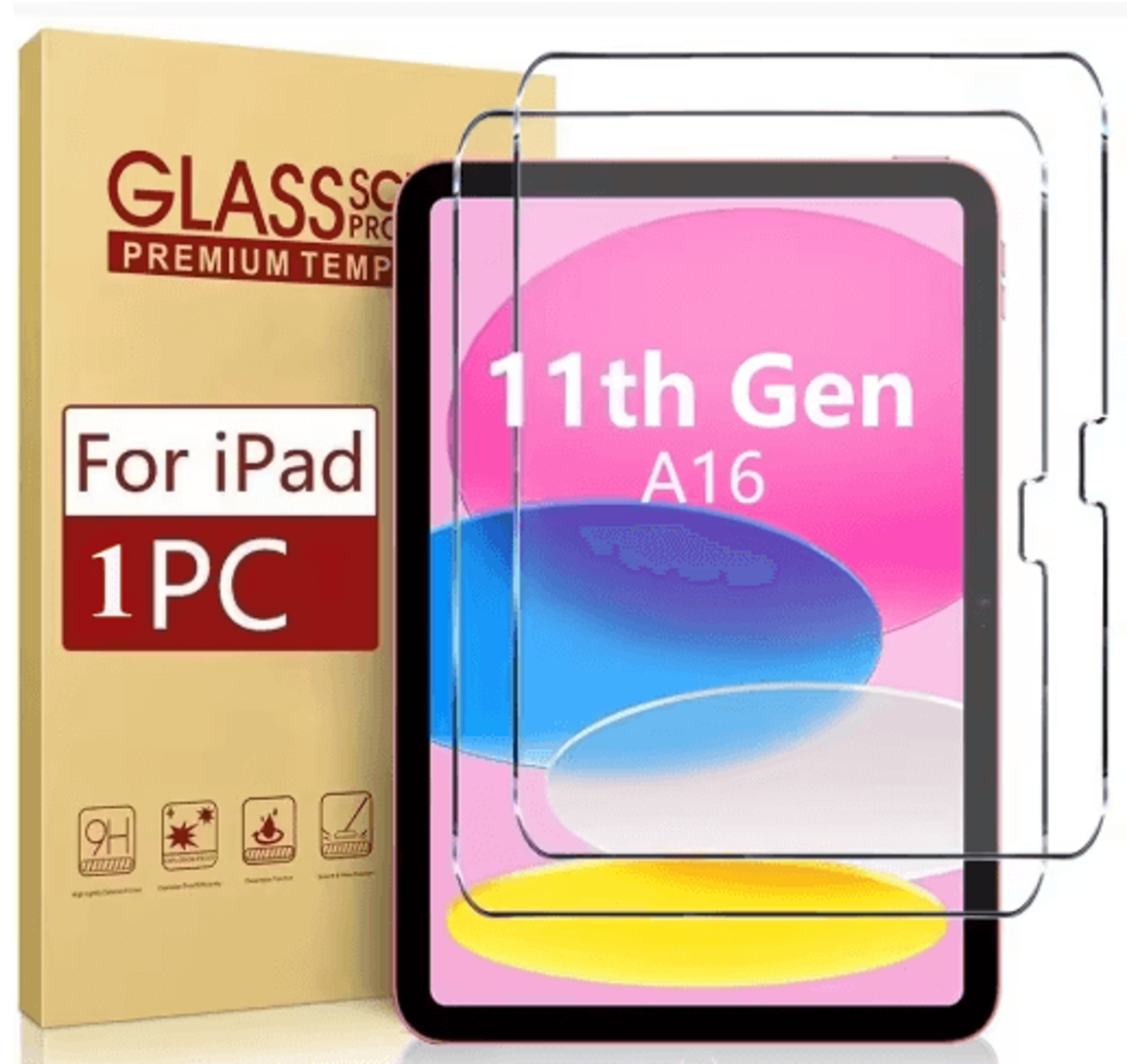 9h tempered glass screen protector for ipad 11th generation a16 (2025)