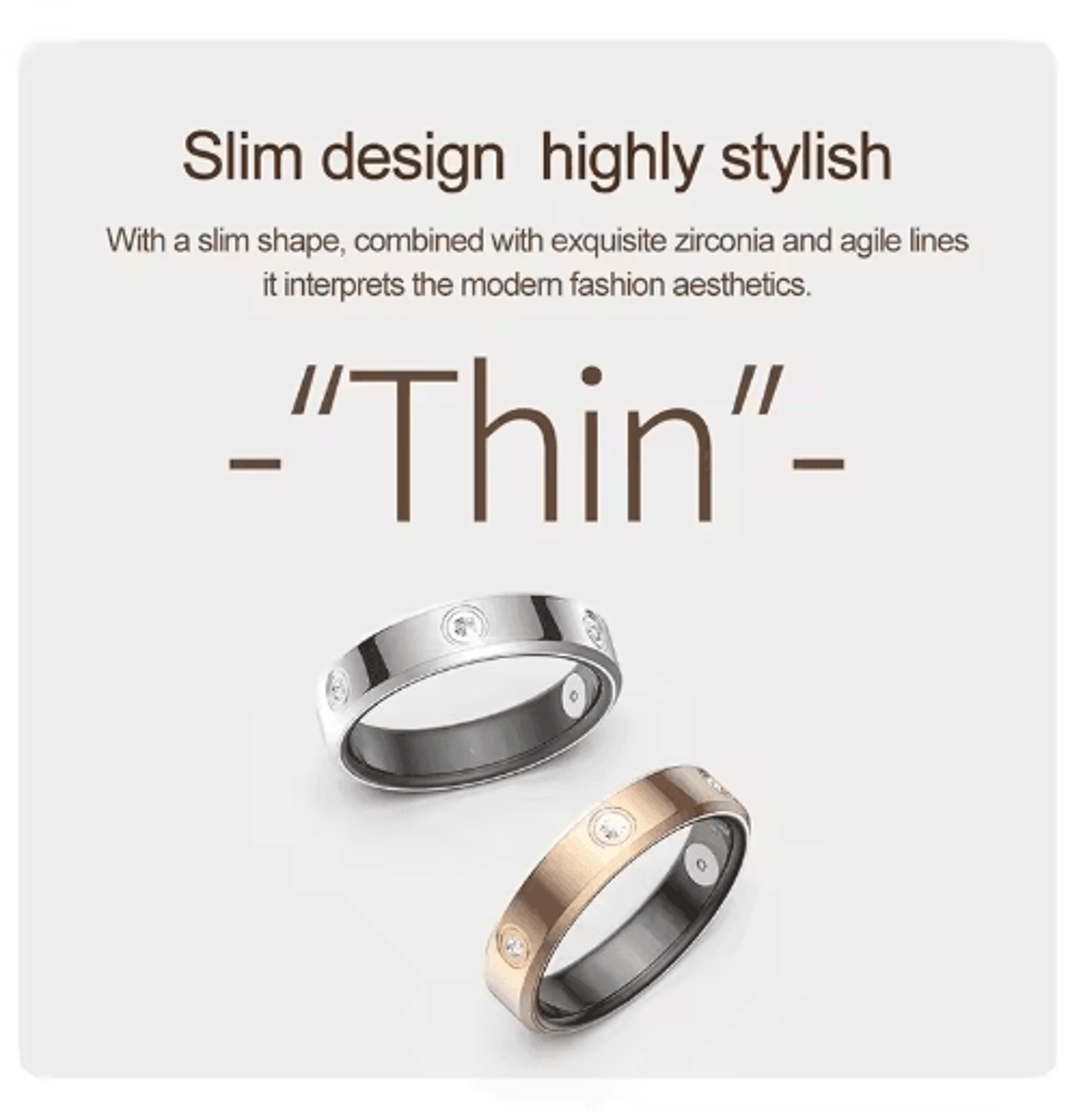 ultra slim smart health ring with heart rate & stress monitoring
