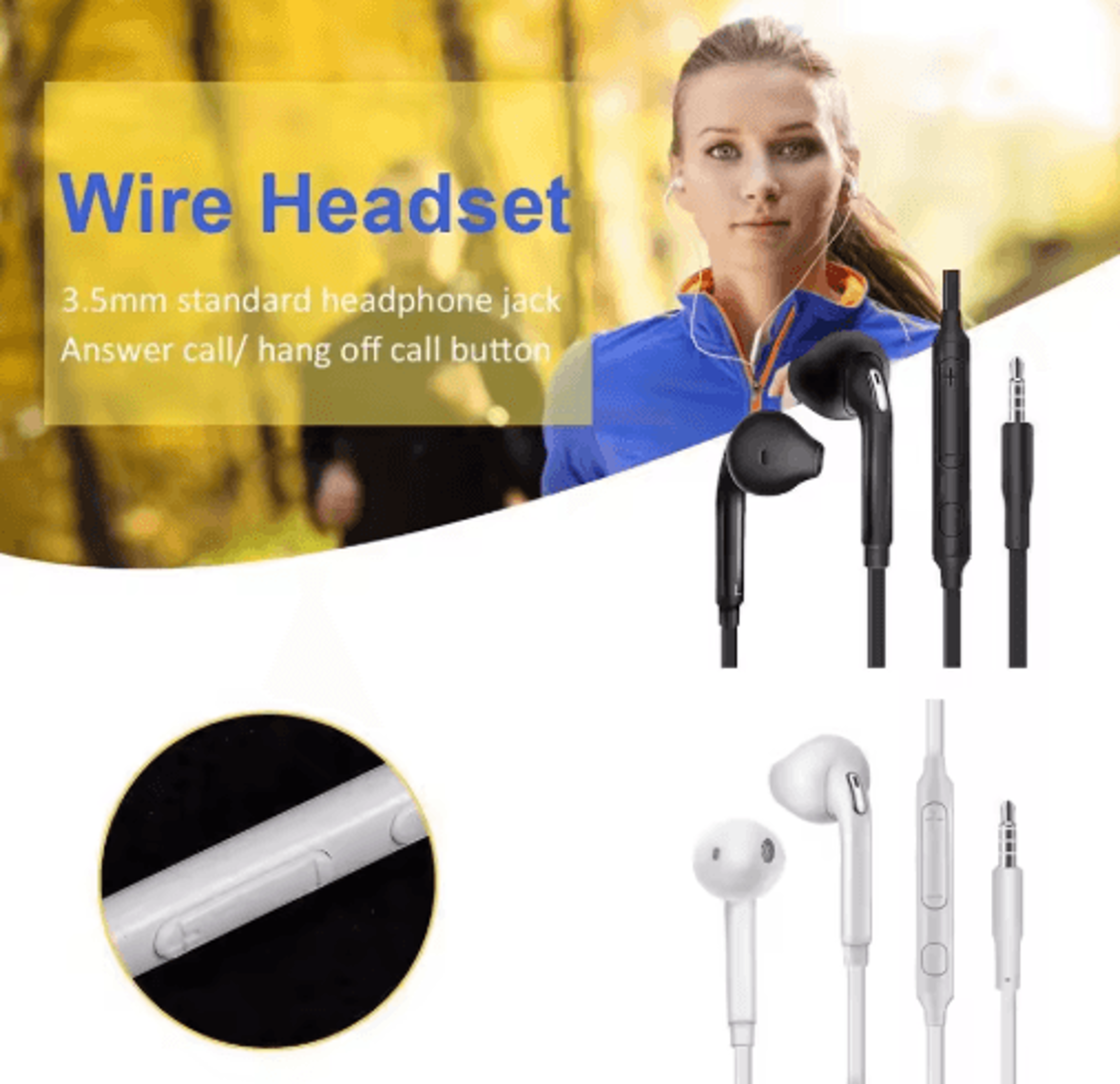 ergonomic wired in-ear headphones with microphone