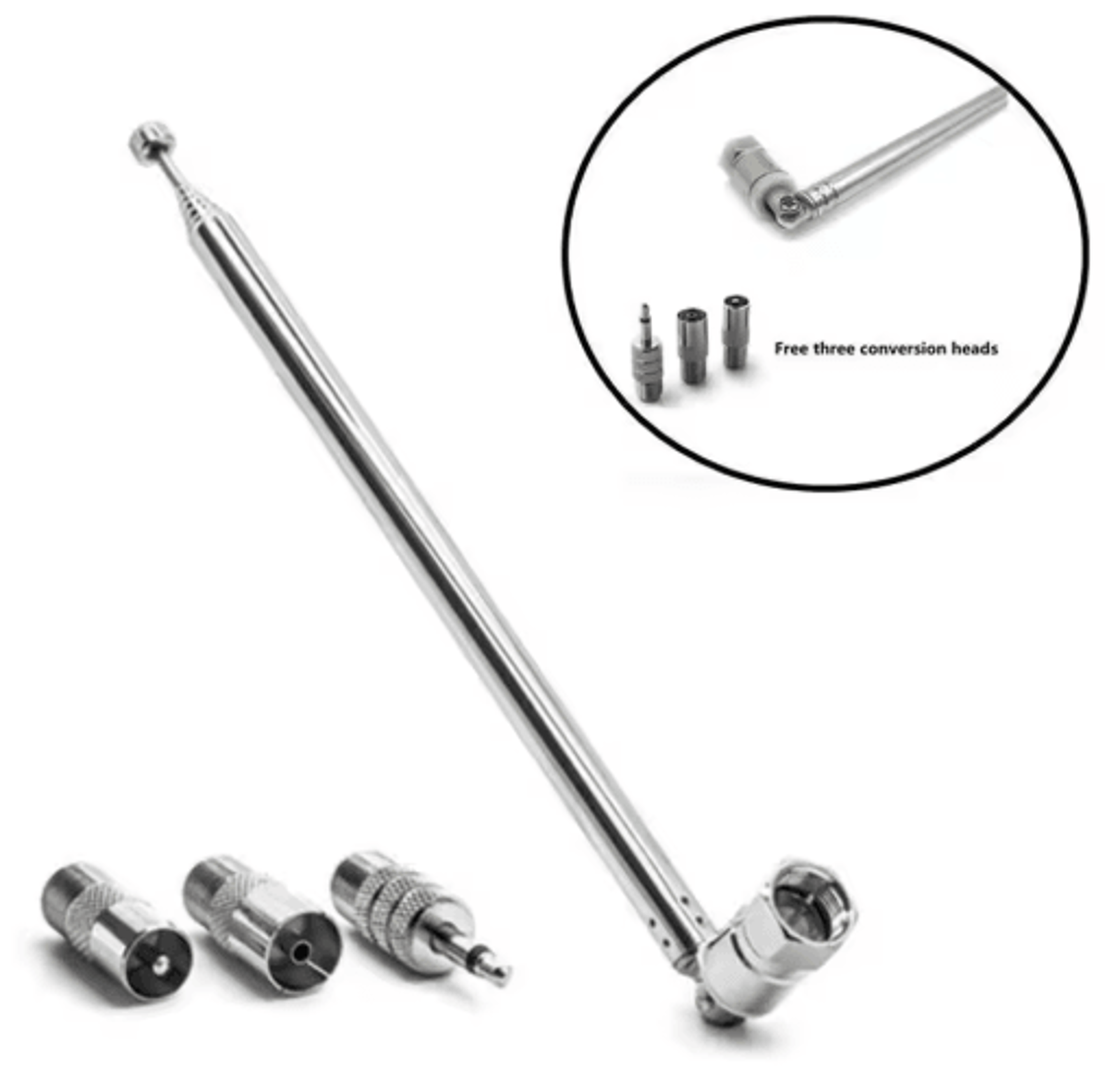 telescopic dab fm radio antenna with 3.5mm adapter