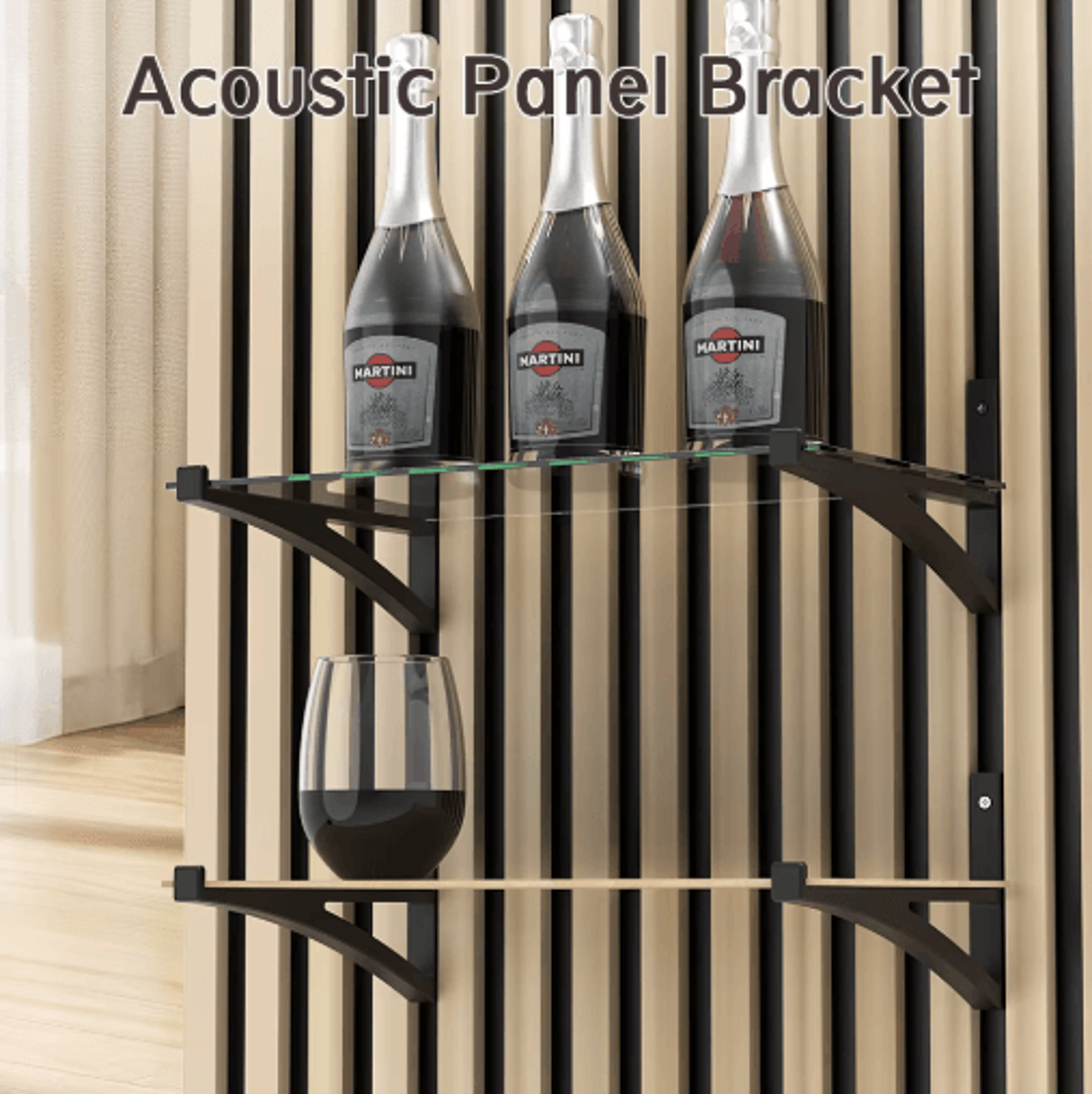 dual acoustic panel shelf brackets for studio & office soundproofing
