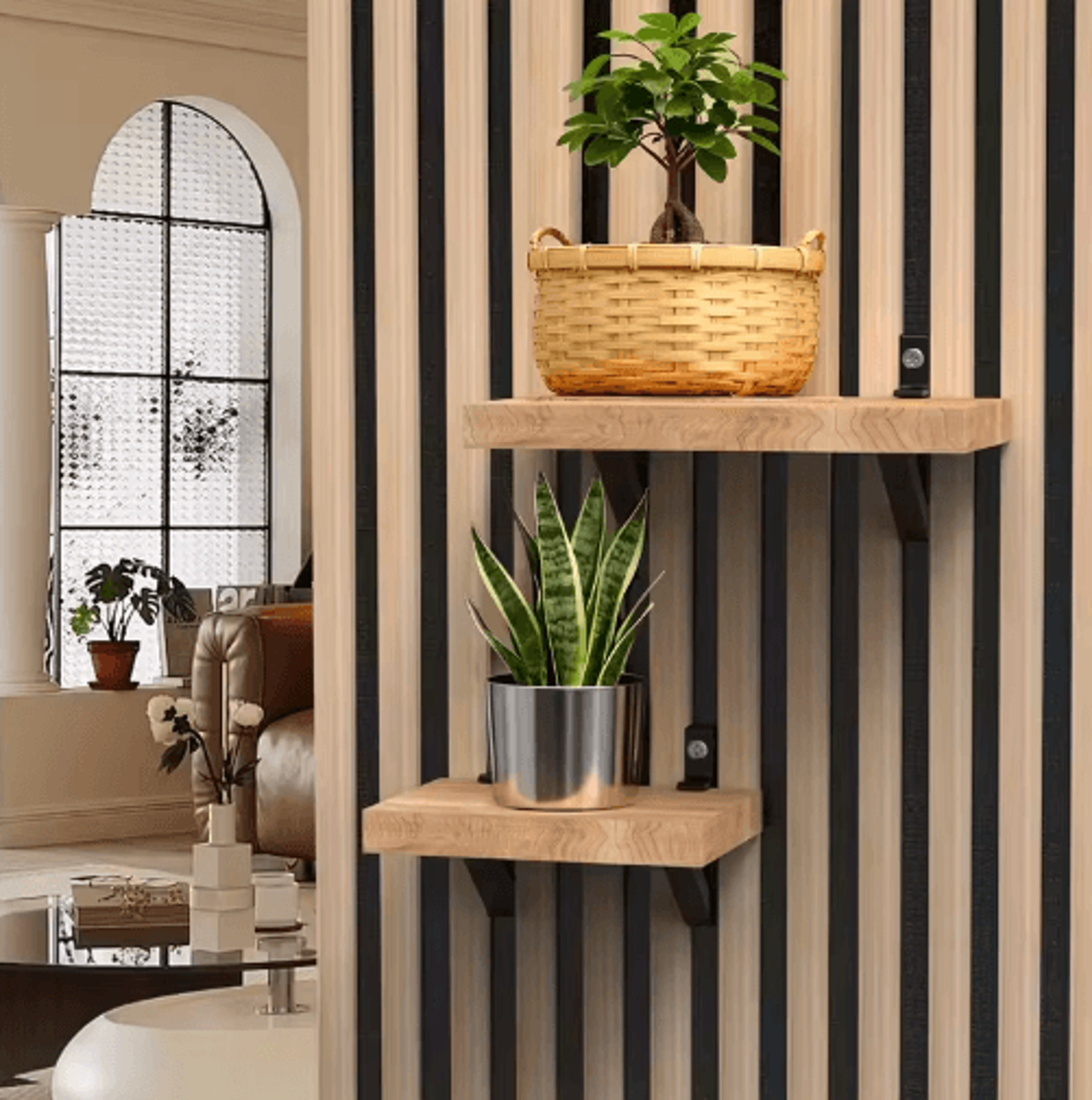 4pcs drill-free acoustic panel brackets for shelves & decorative storage